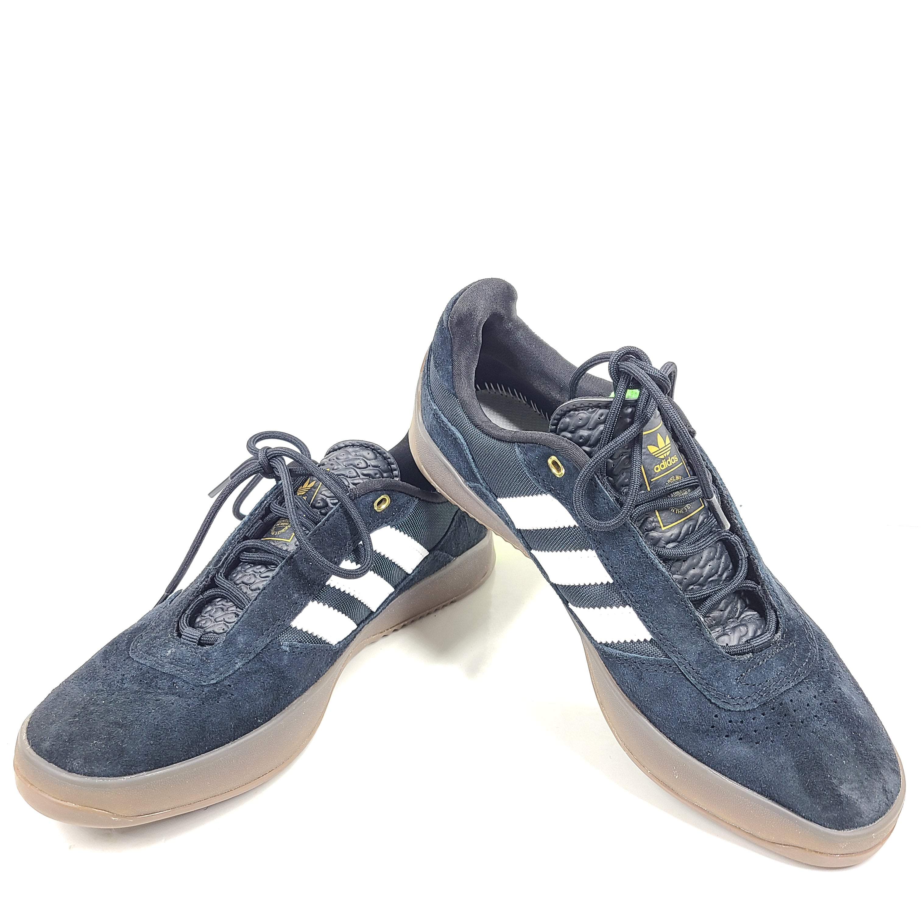 A pair of black Adidas Originals sneakers with model number FV5932.
