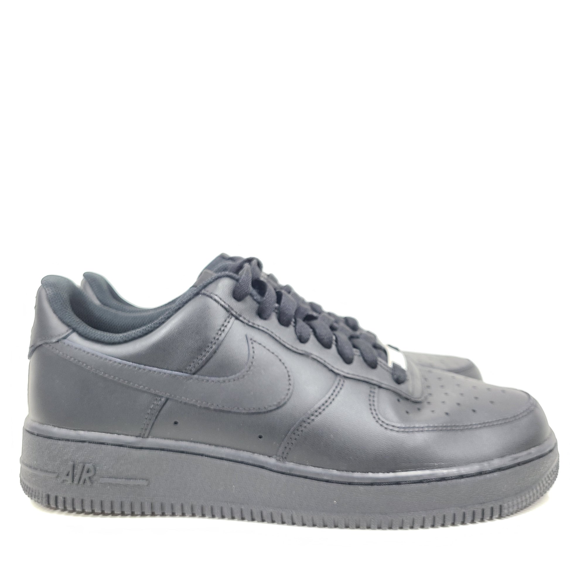 A pair of black Nike Air Force 1 Low sneakers for men