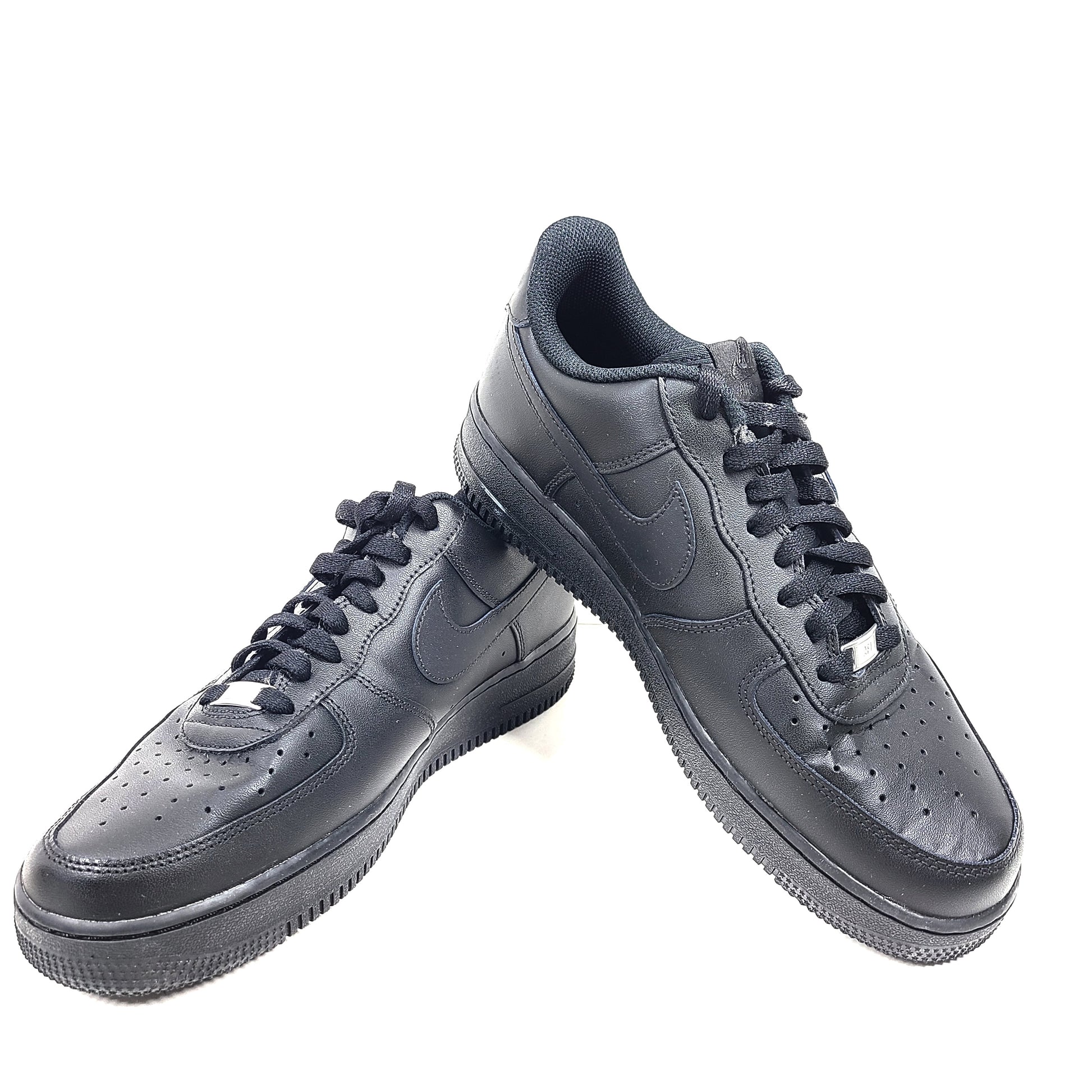 A pair of black Nike Air Force 1 Low sneakers for men