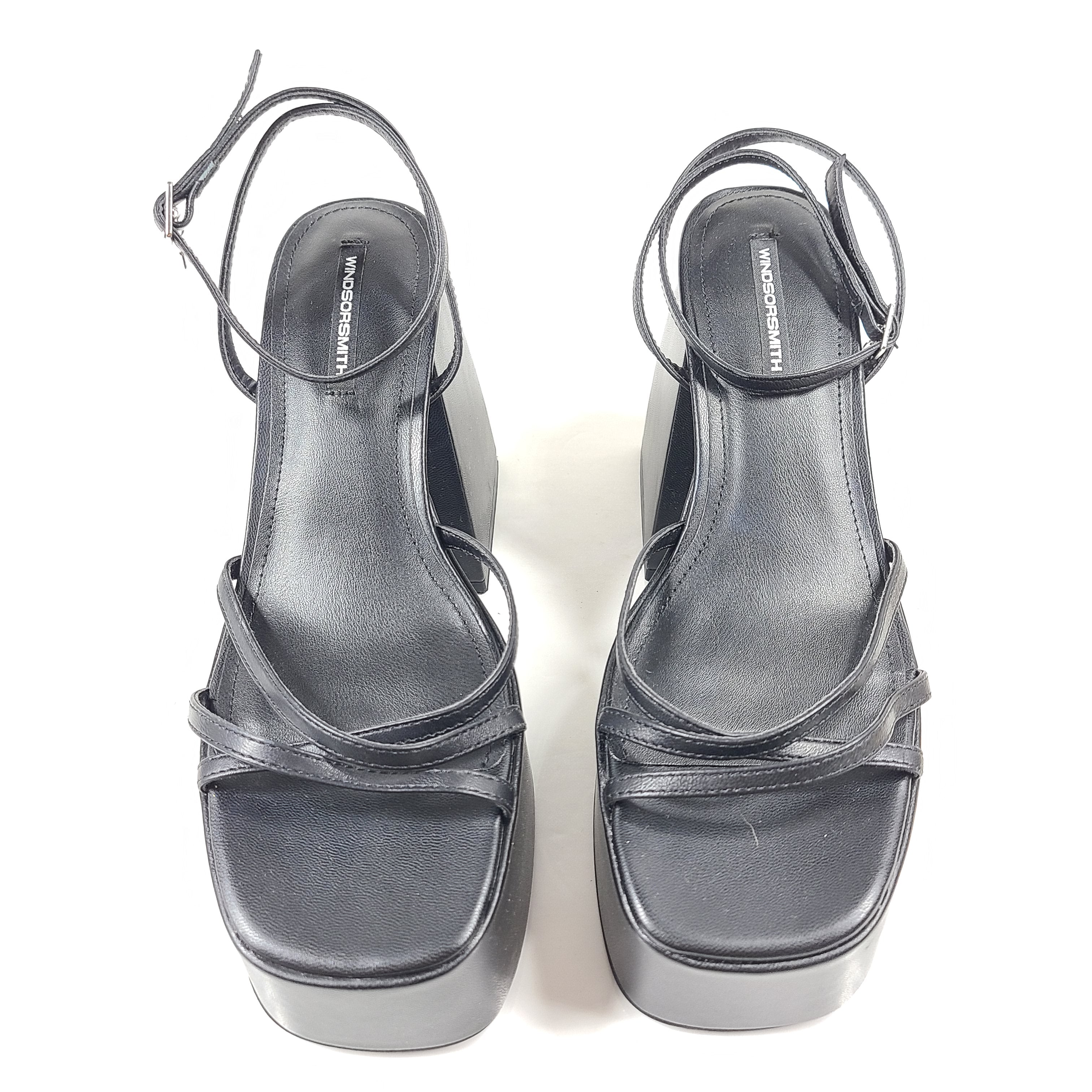 Stylish black platform sandals by Windsor Smith