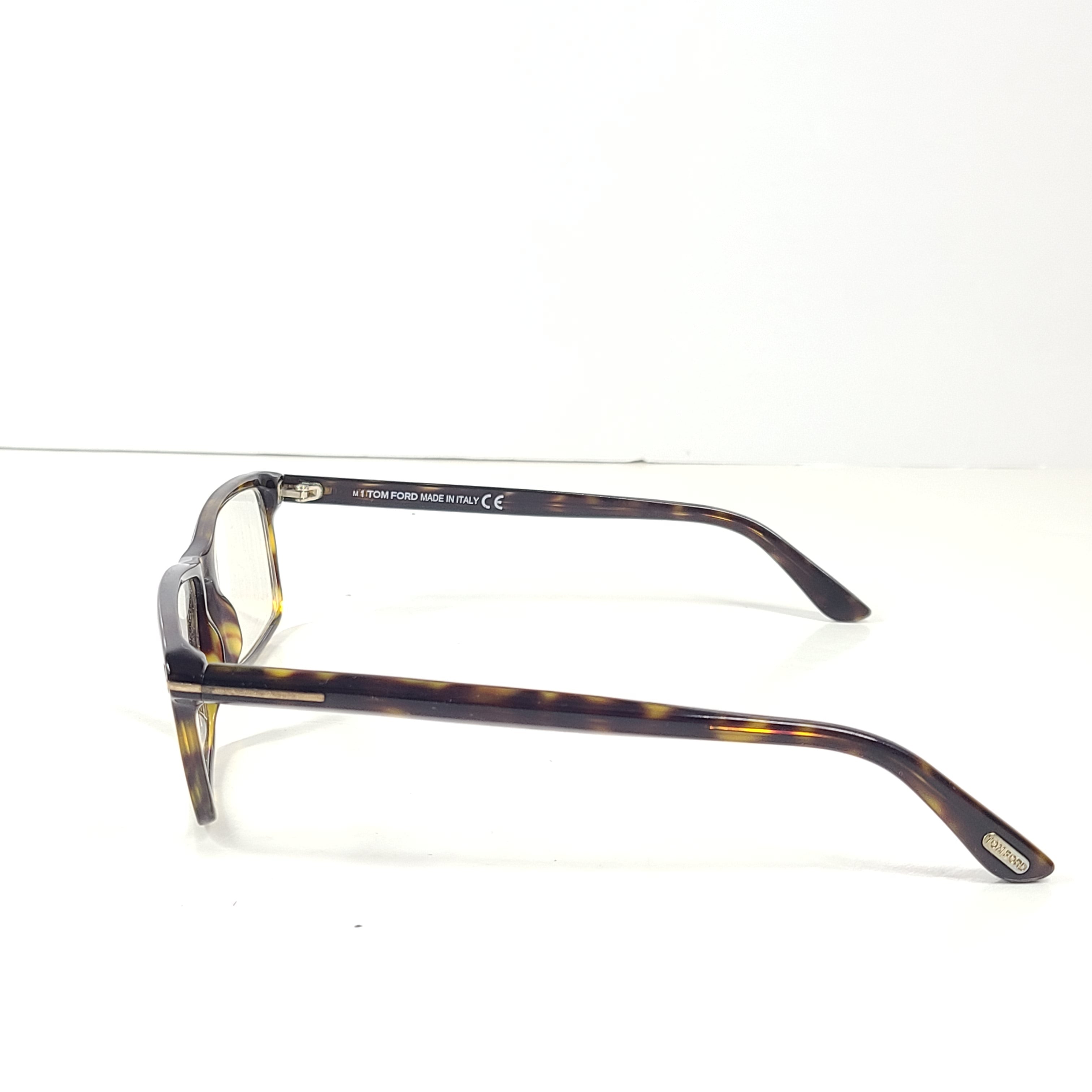 A stylish pair of men's Tom Ford eyeglasses with tortoise frames