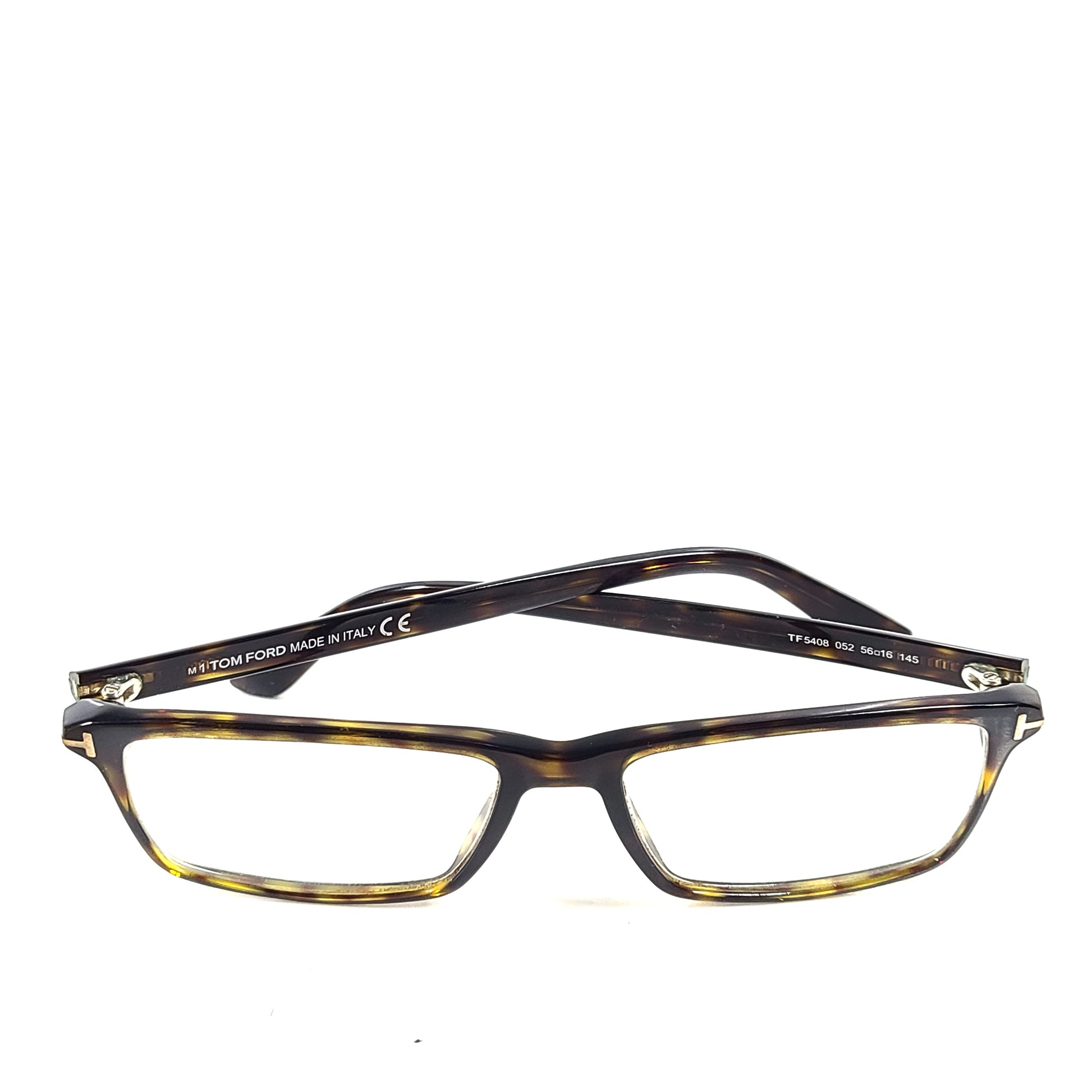 A stylish pair of men's Tom Ford eyeglasses with tortoise frames