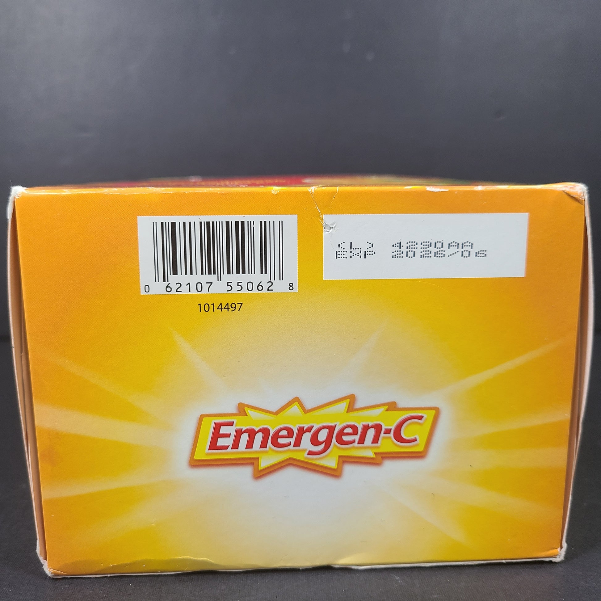 A box of Emergen-C super orange vitamin C sachets