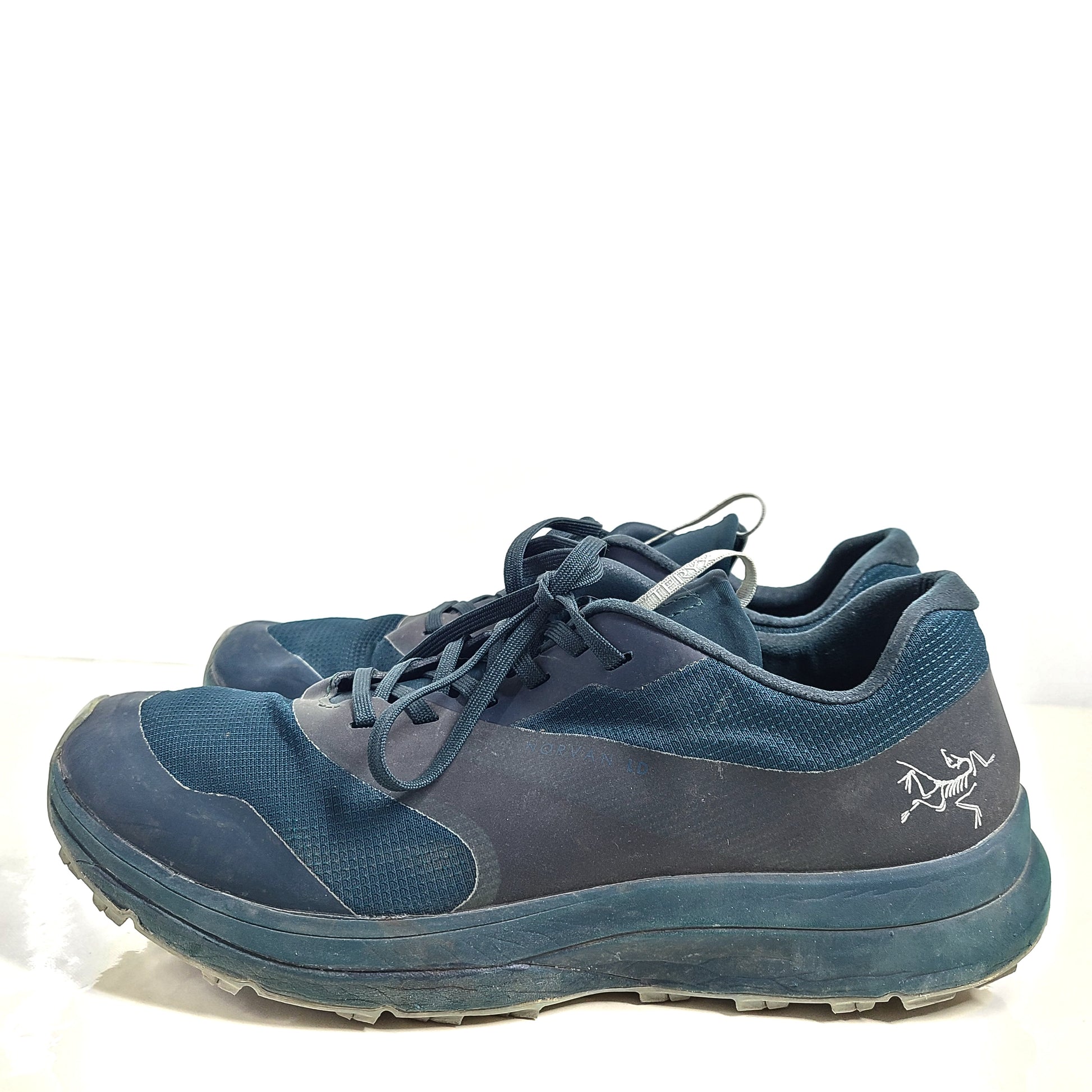 A pair of blue Arc'teryx men's running shoes in size 10.