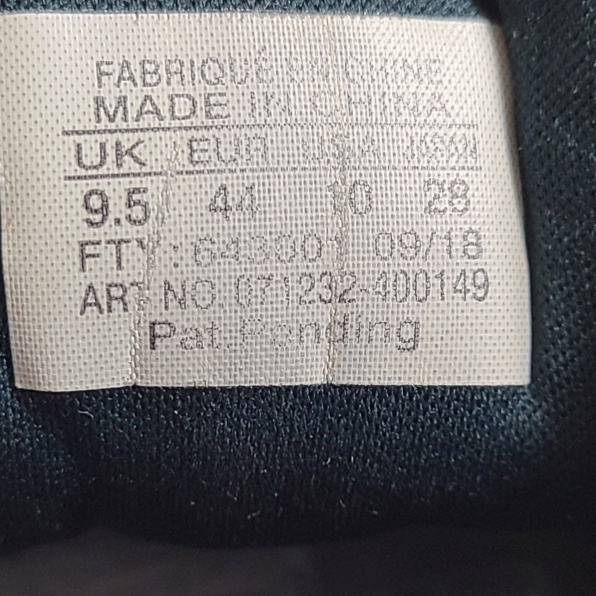 A pair of blue Arc'teryx men's running shoes in size 10.