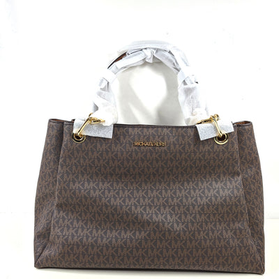 Michael Kors Trisha Large Shoulder Bag 35H1G9TL9B Brown NEW