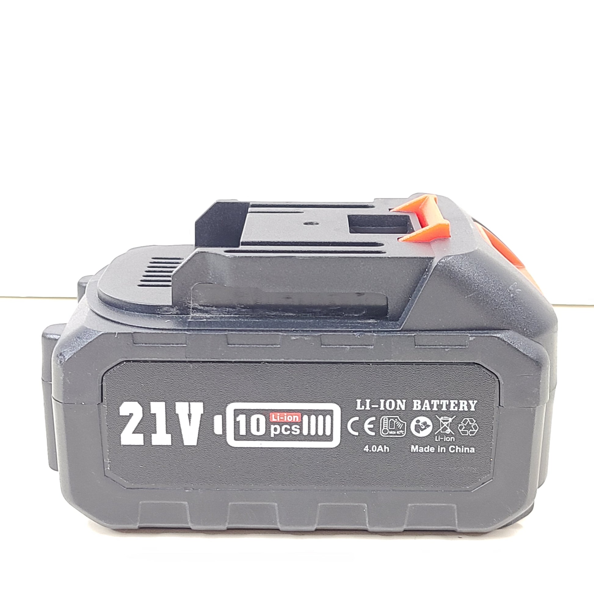 A high-capacity rechargeable lithium-ion battery with 21 volts and 4000mAh capacity
