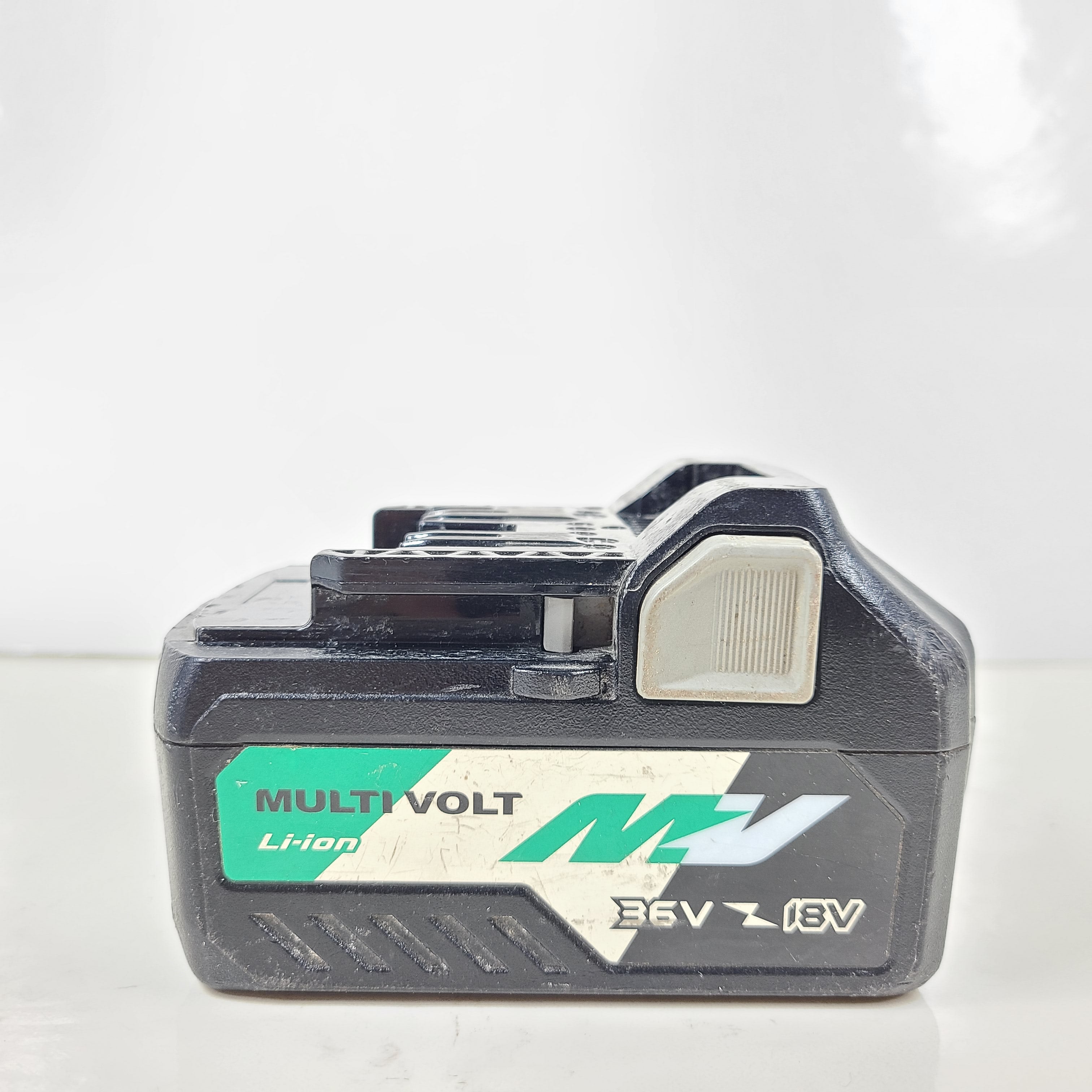 A rechargeable lithium-ion battery for power tools.