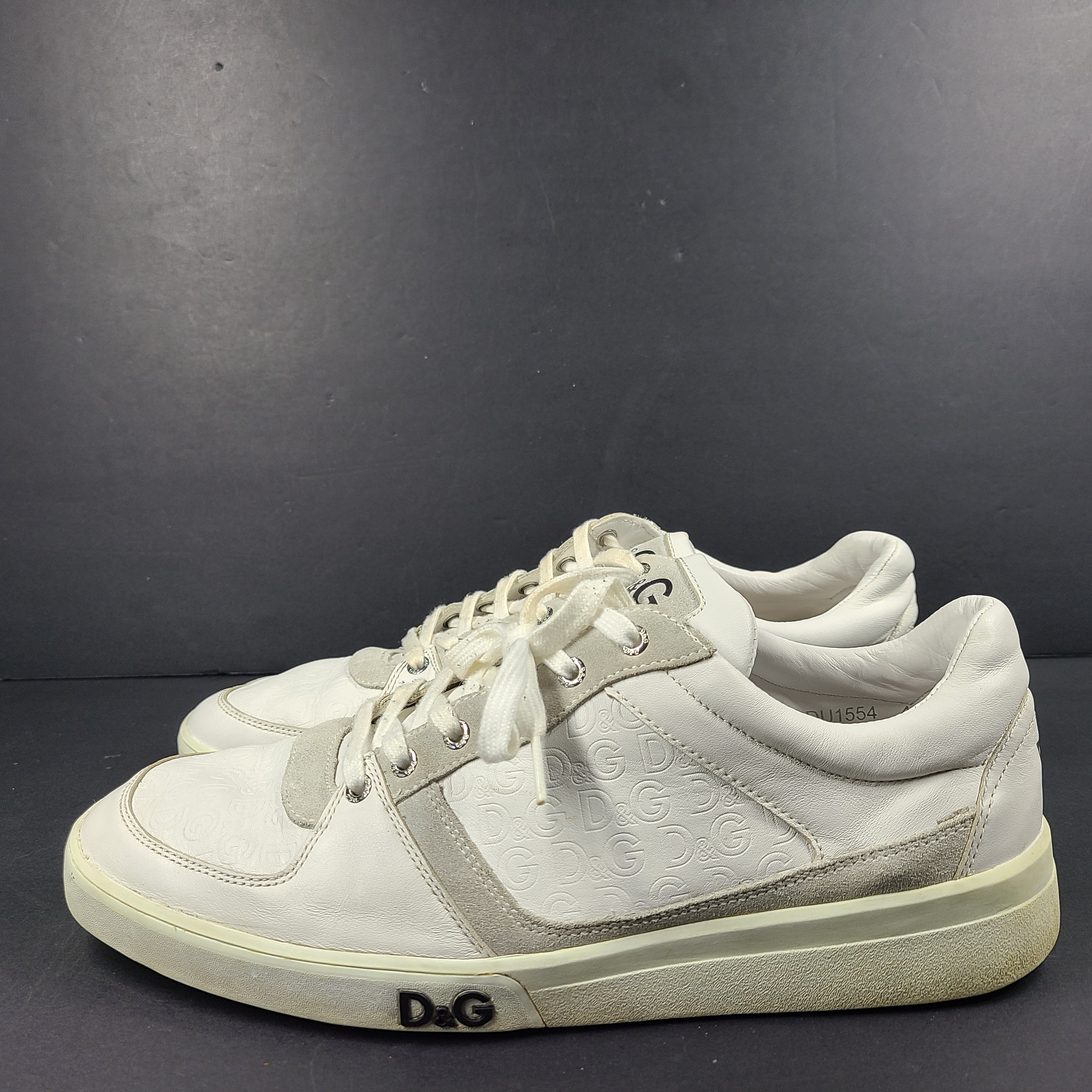 A pair of white D&G Dolce & Gabbana sneakers