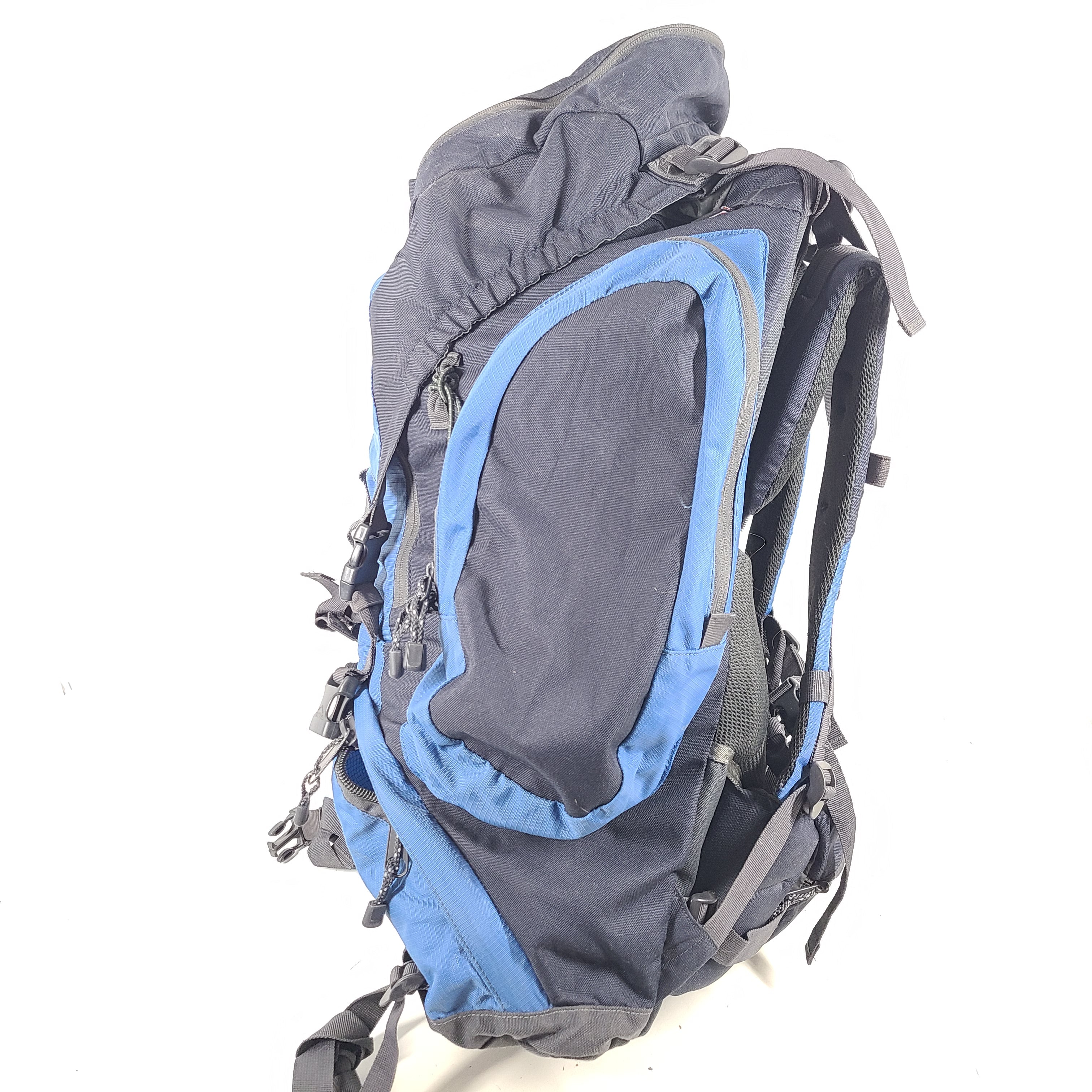 A sturdy blue McKinley Grand Canyon 45L hiking backpack.