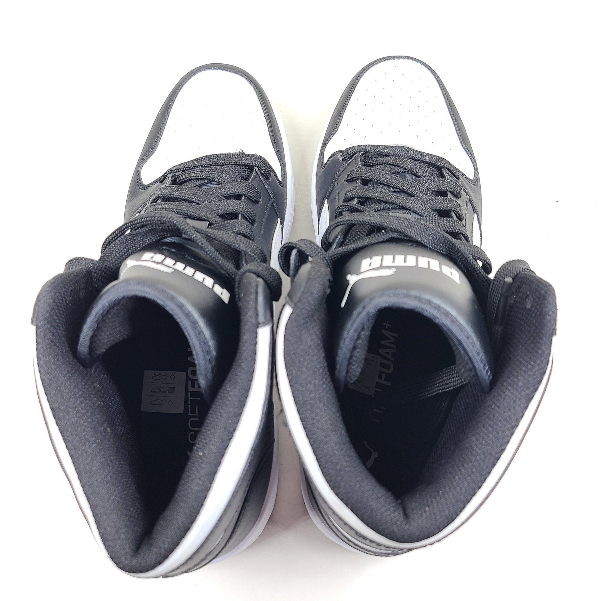 Stylish black and white men's high-top sneakers
