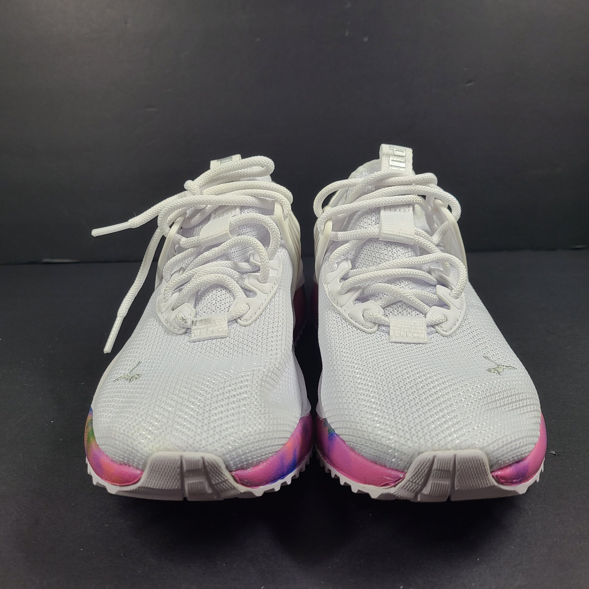 A pair of Puma Women's SoftFoam Sneakers in White and Multicolor