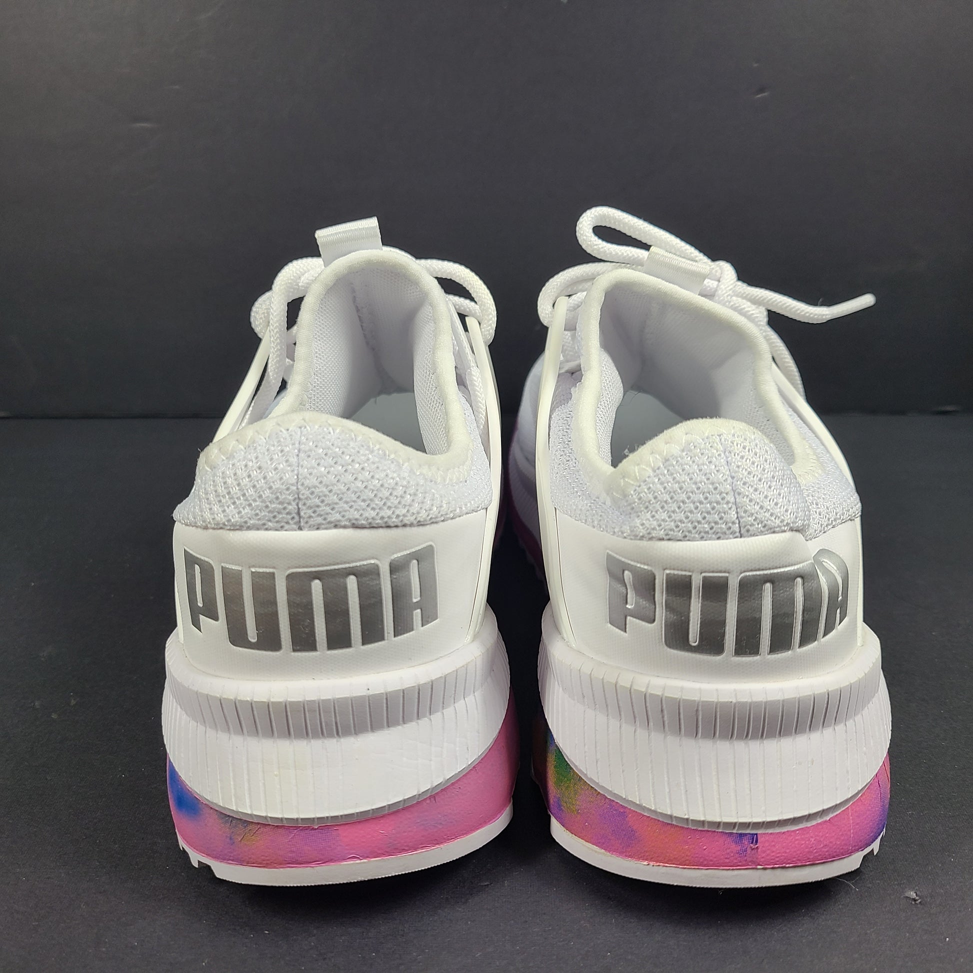 A pair of Puma Women's SoftFoam Sneakers in White and Multicolor