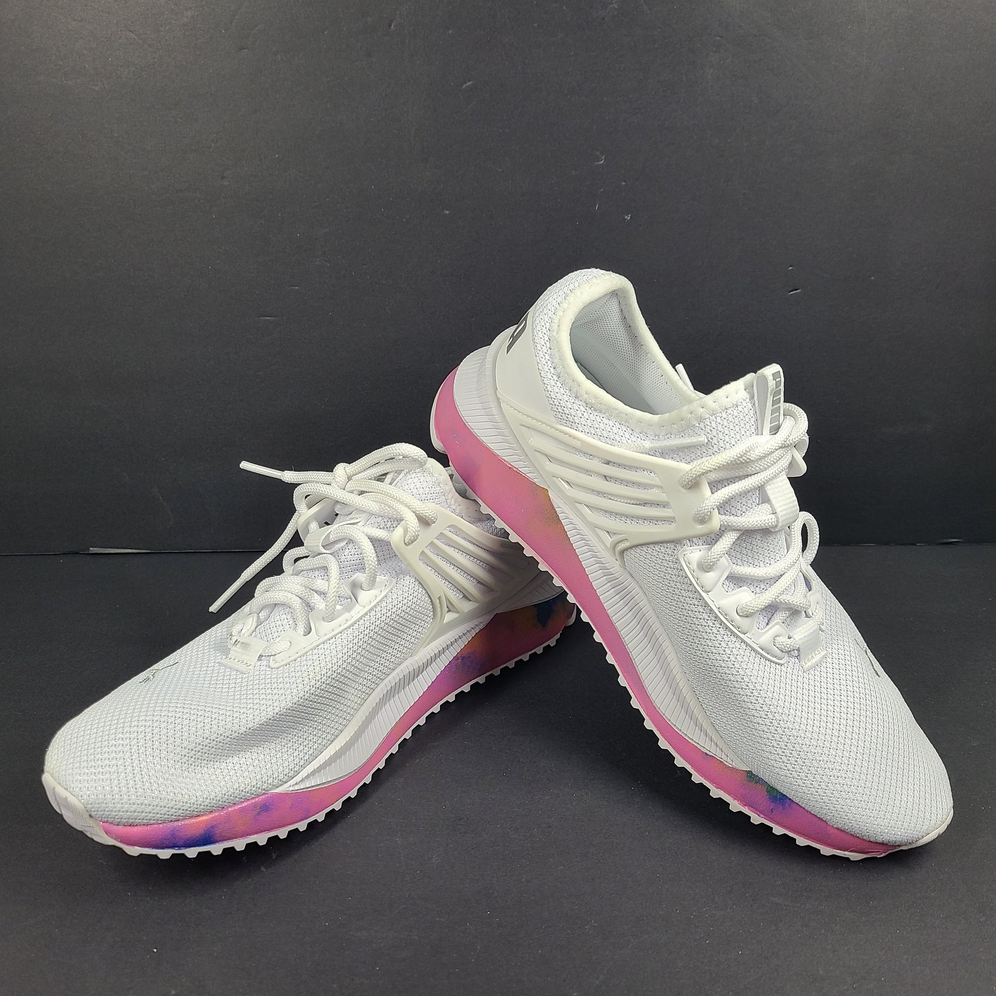 A pair of Puma Women's SoftFoam Sneakers in White and Multicolor