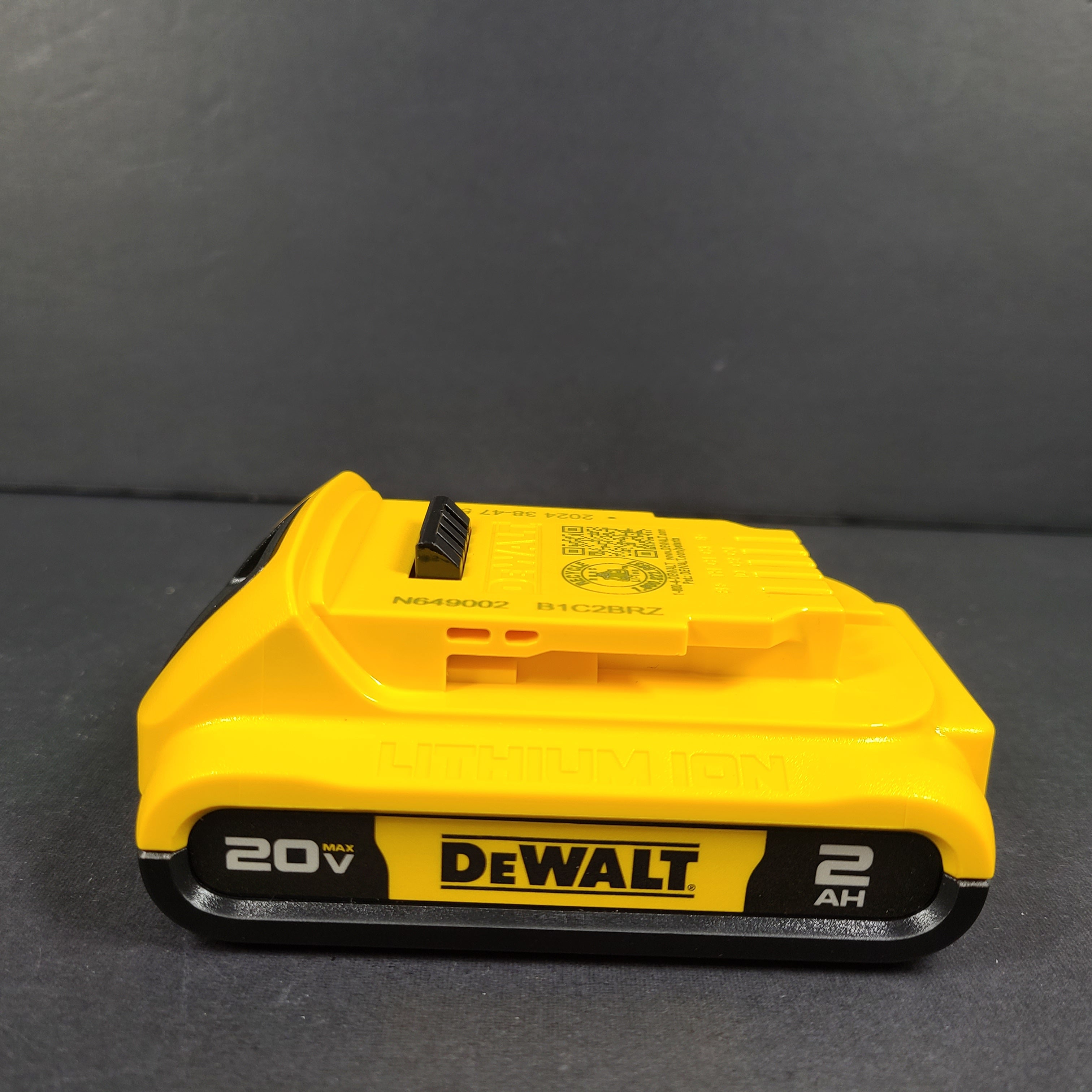 A high-quality DeWalt Lithium-Ion Battery Pack 20V Max 2Ah DCB203