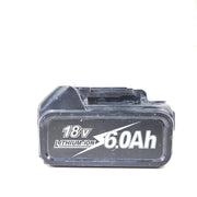 A powerful and efficient 18V 6.0Ah Li-ion rechargeable battery by Makita.