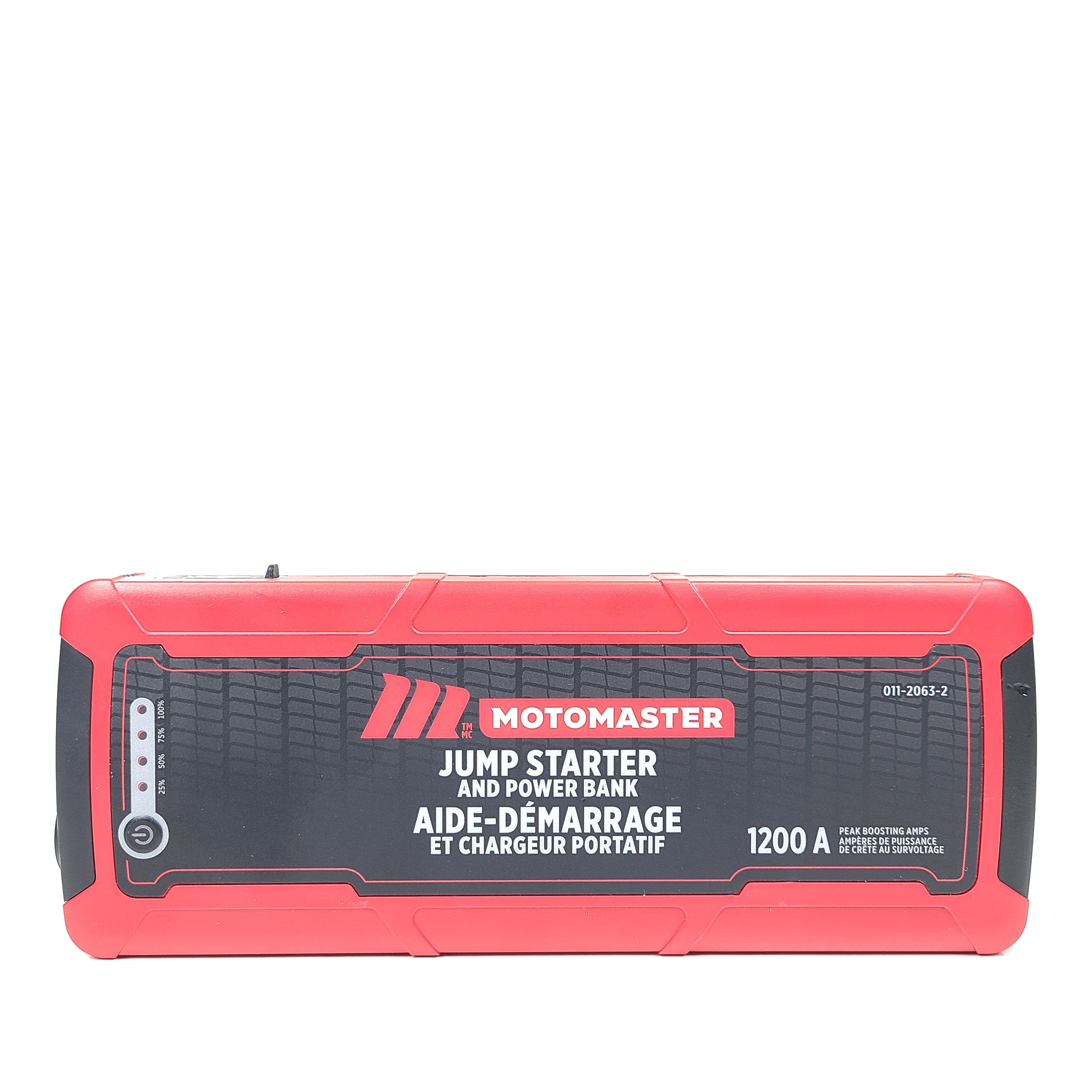 A reliable MotoMaster Jump Starter and Power Bank 1200A Model 011-2063-2.