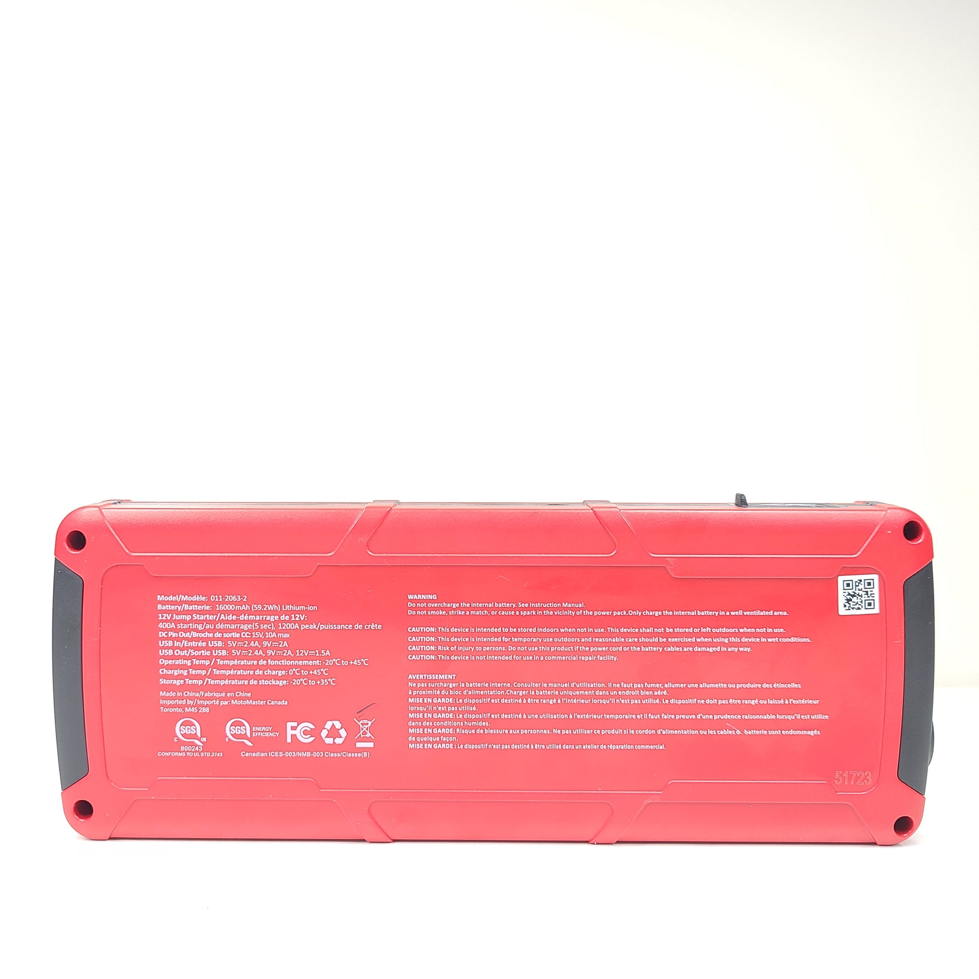 A reliable MotoMaster Jump Starter and Power Bank 1200A Model 011-2063-2.