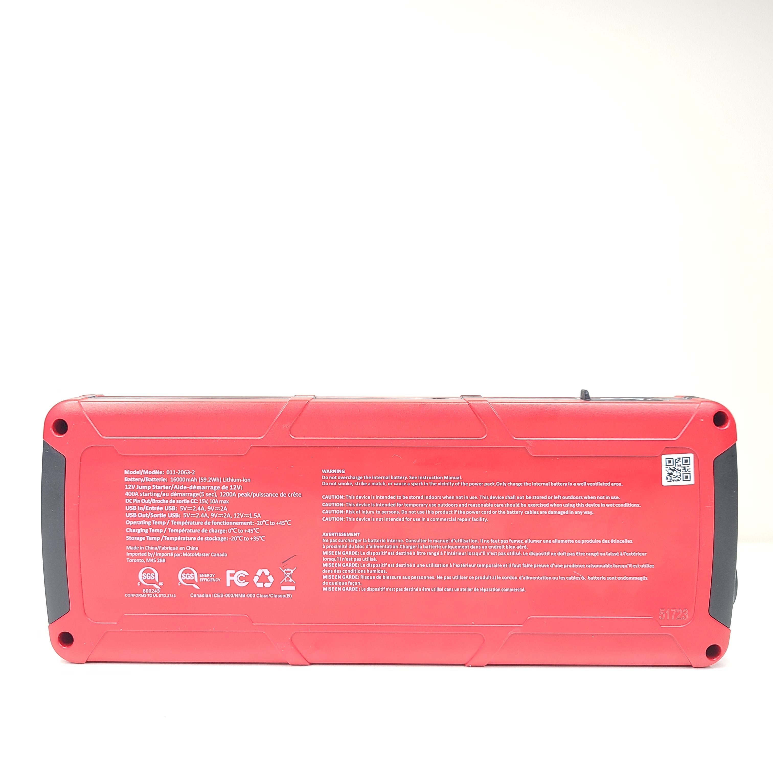 A reliable MotoMaster Jump Starter and Power Bank 1200A Model 011-2063-2.