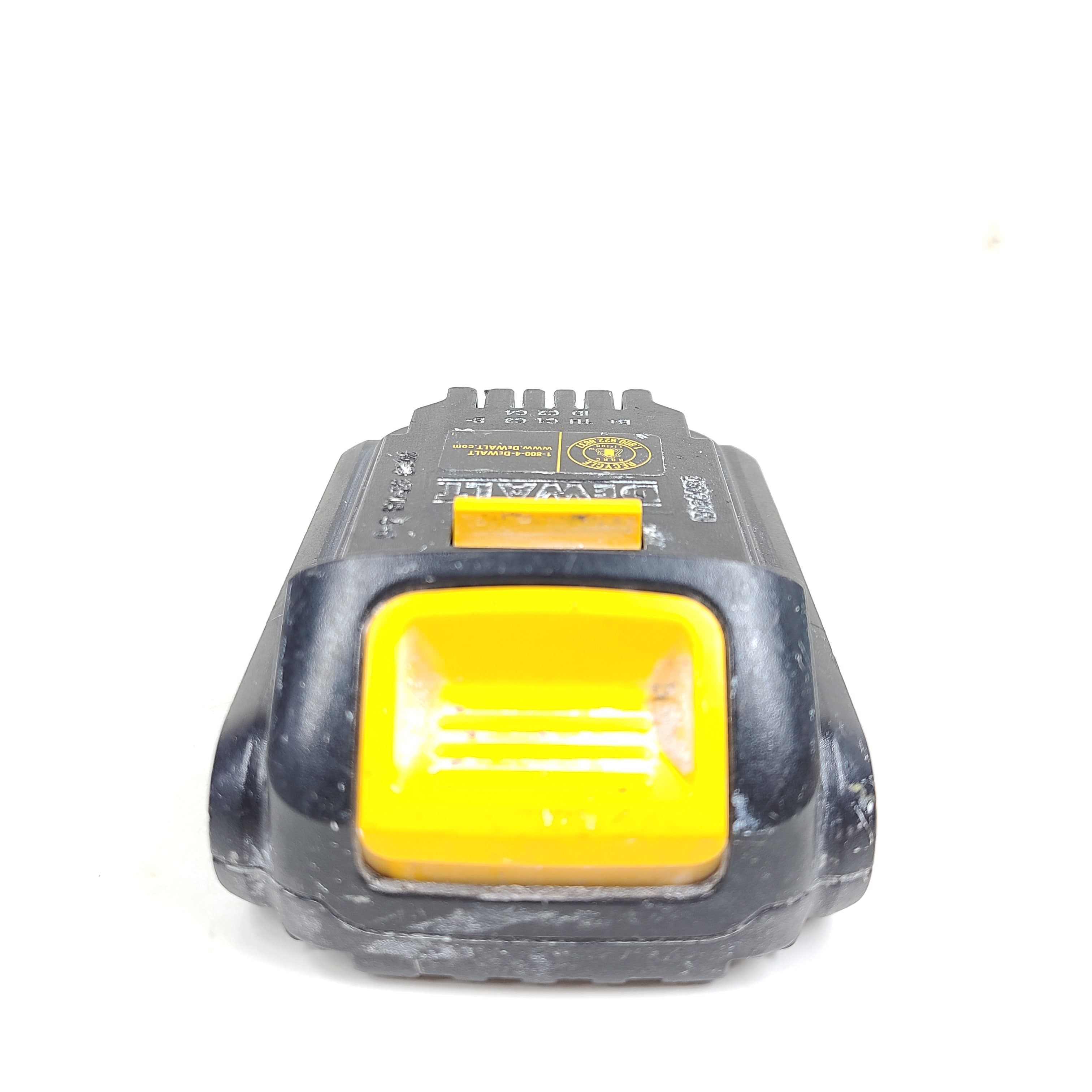 A compact 20V MAX lithium-ion battery pack from DeWalt