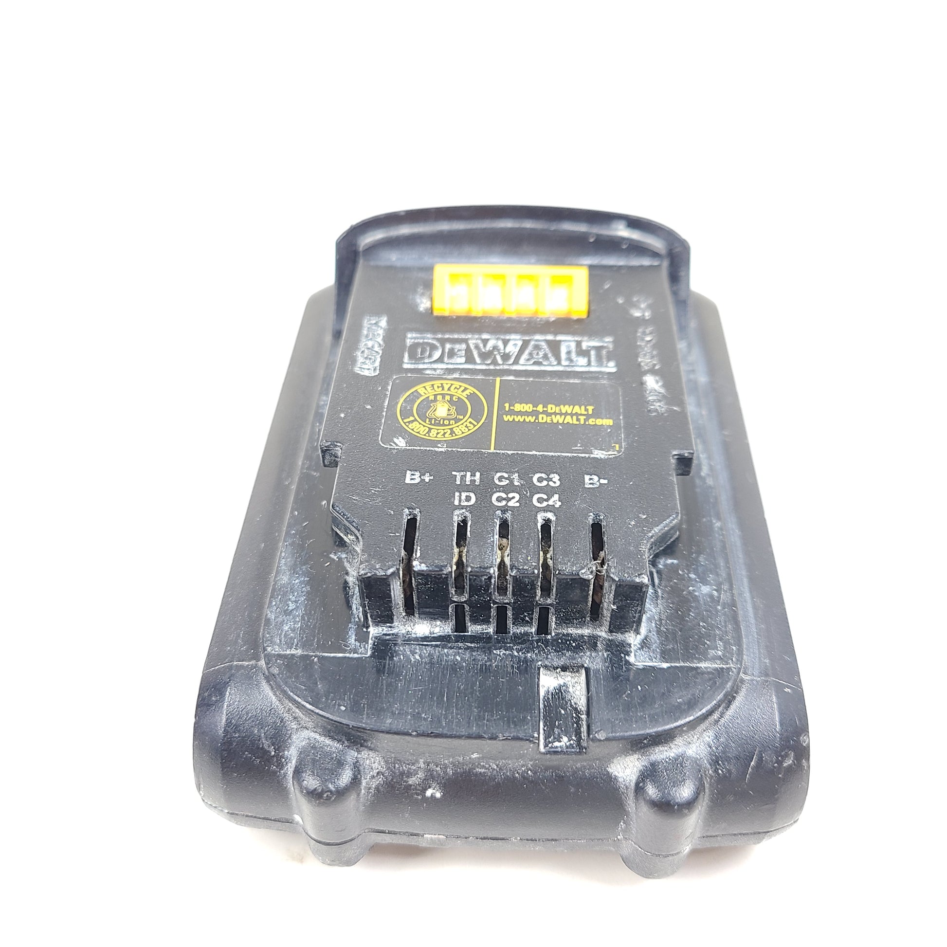 A compact 20V MAX lithium-ion battery pack from DeWalt
