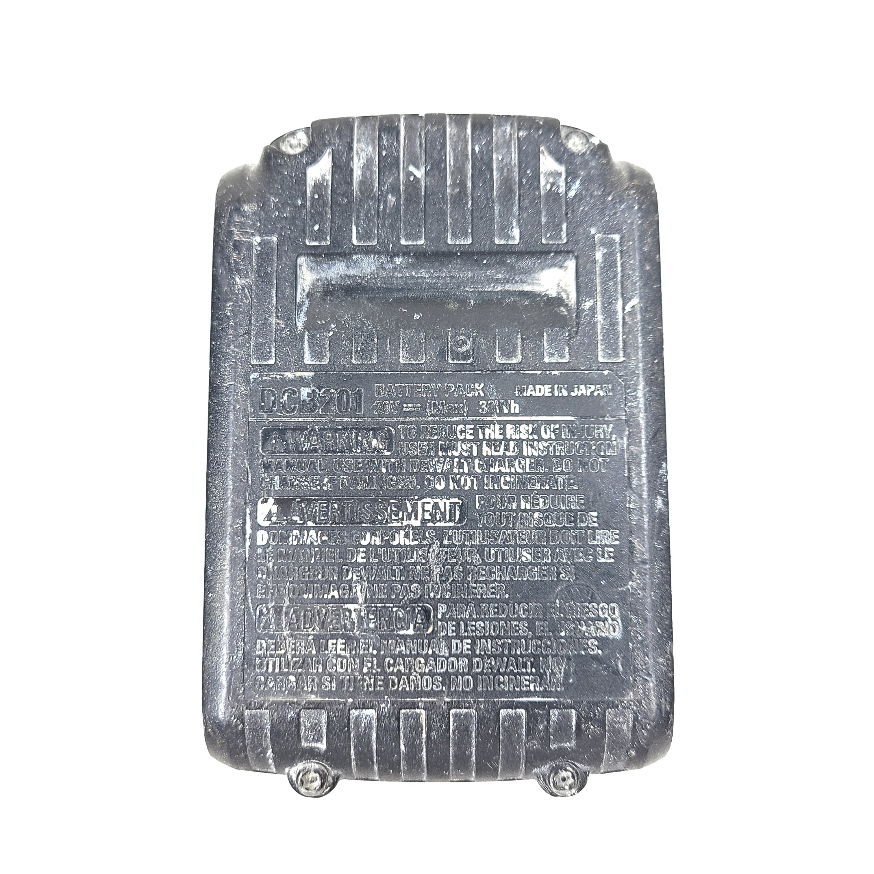 A compact 20V MAX lithium-ion battery pack from DeWalt