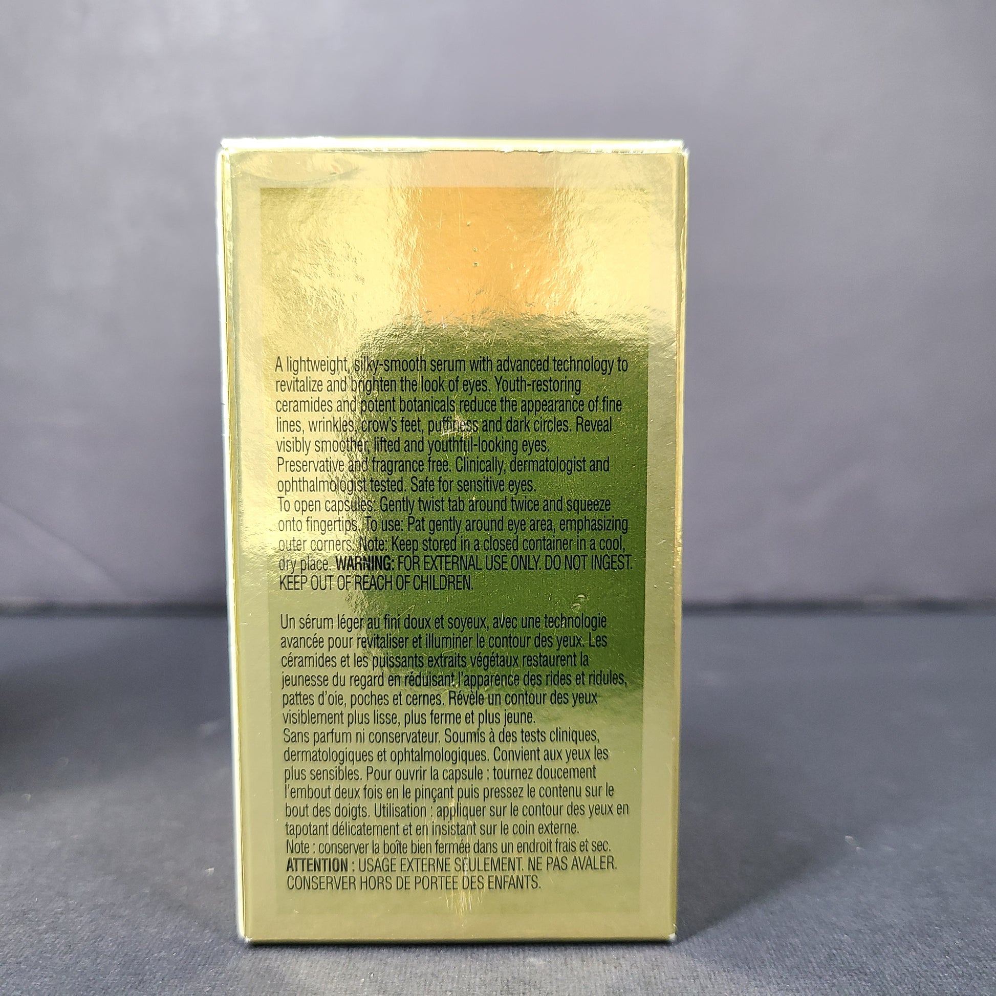 Advanced Ceramide Capsules Daily Youth Restoring Eye Serum for women.