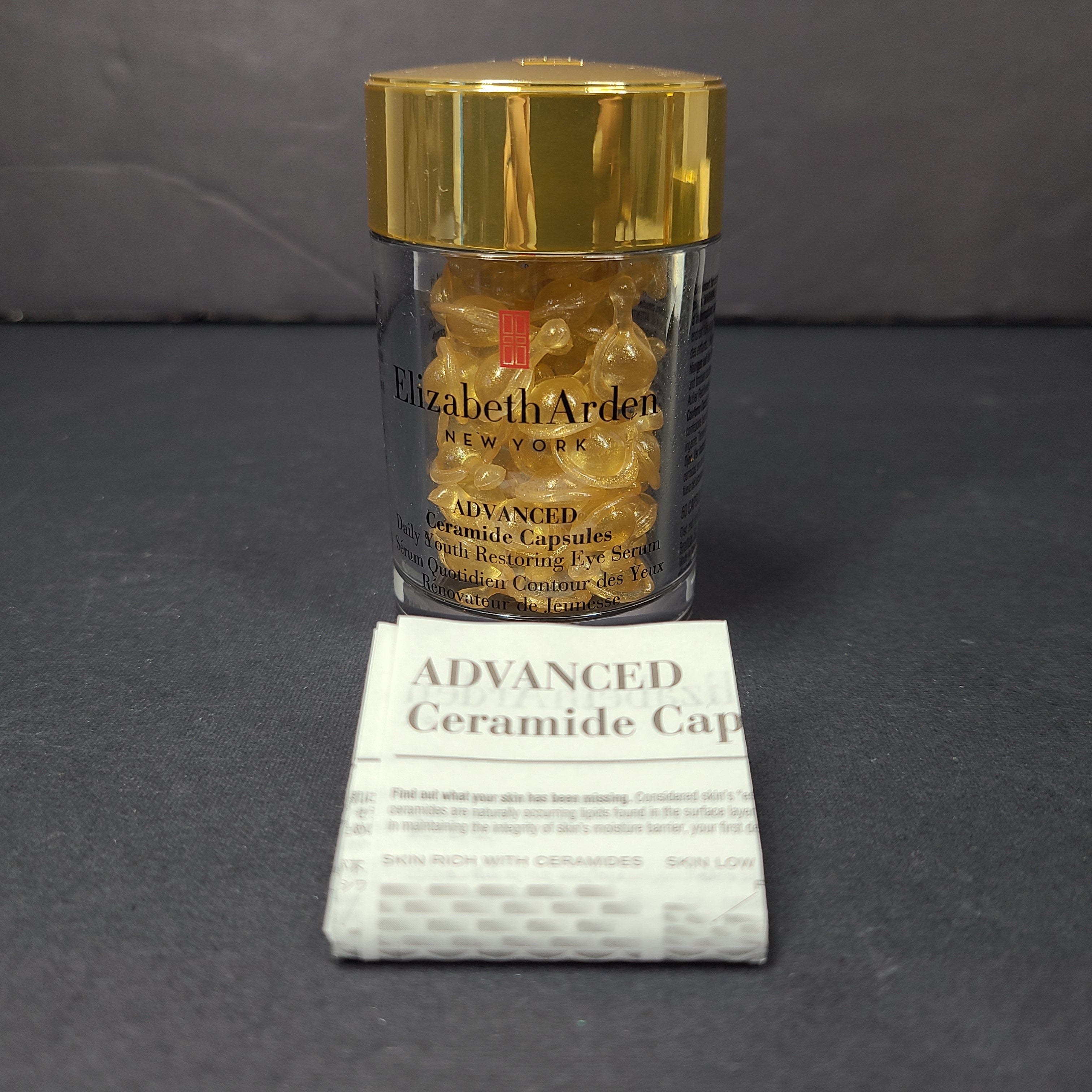 Advanced Ceramide Capsules Daily Youth Restoring Eye Serum for women.