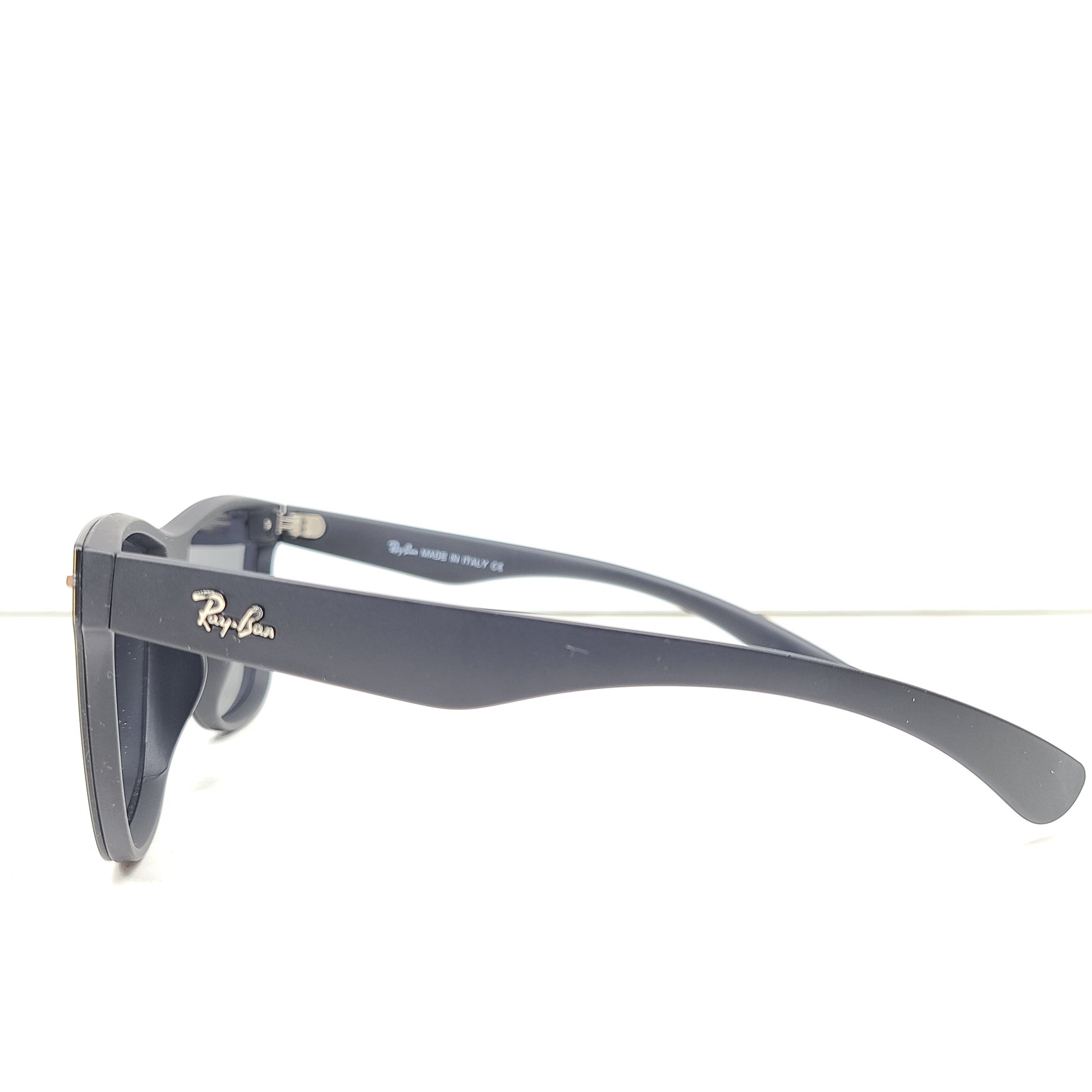 A pair of black polarized Ray-Ban RB650 sunglasses for men.