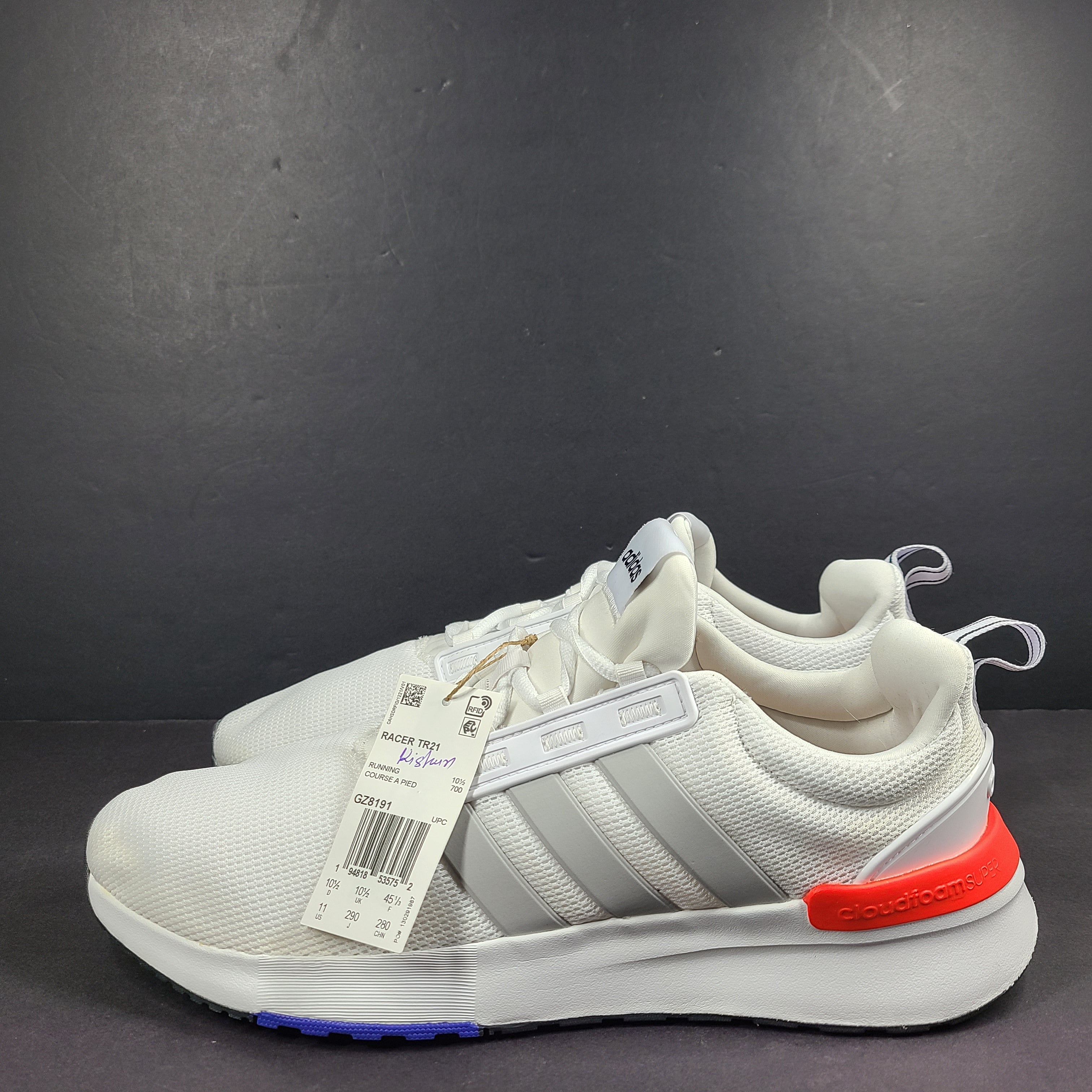 Comfortable white men’s shoes by Adidas