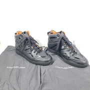 Ermenegildo Zegna A5212X black and orange sneakers in US size 11 with branded tongue and sole.