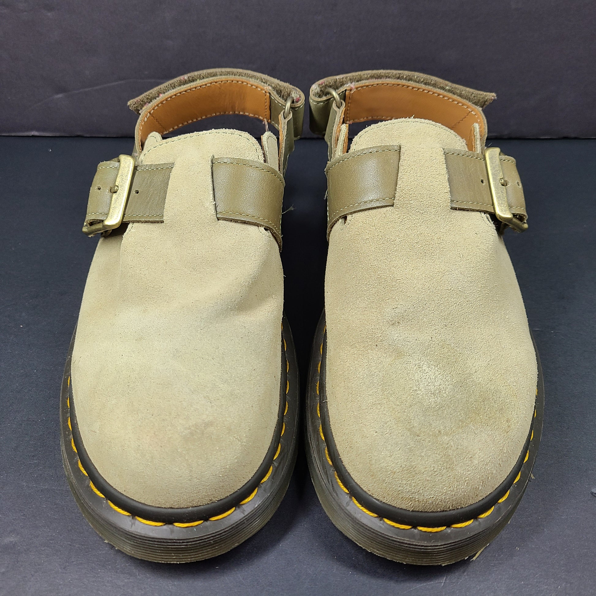 Beige Dr. Martens Jorge II sandals in UK 6 feature a durable sole and adjustable straps for everyday comfort.