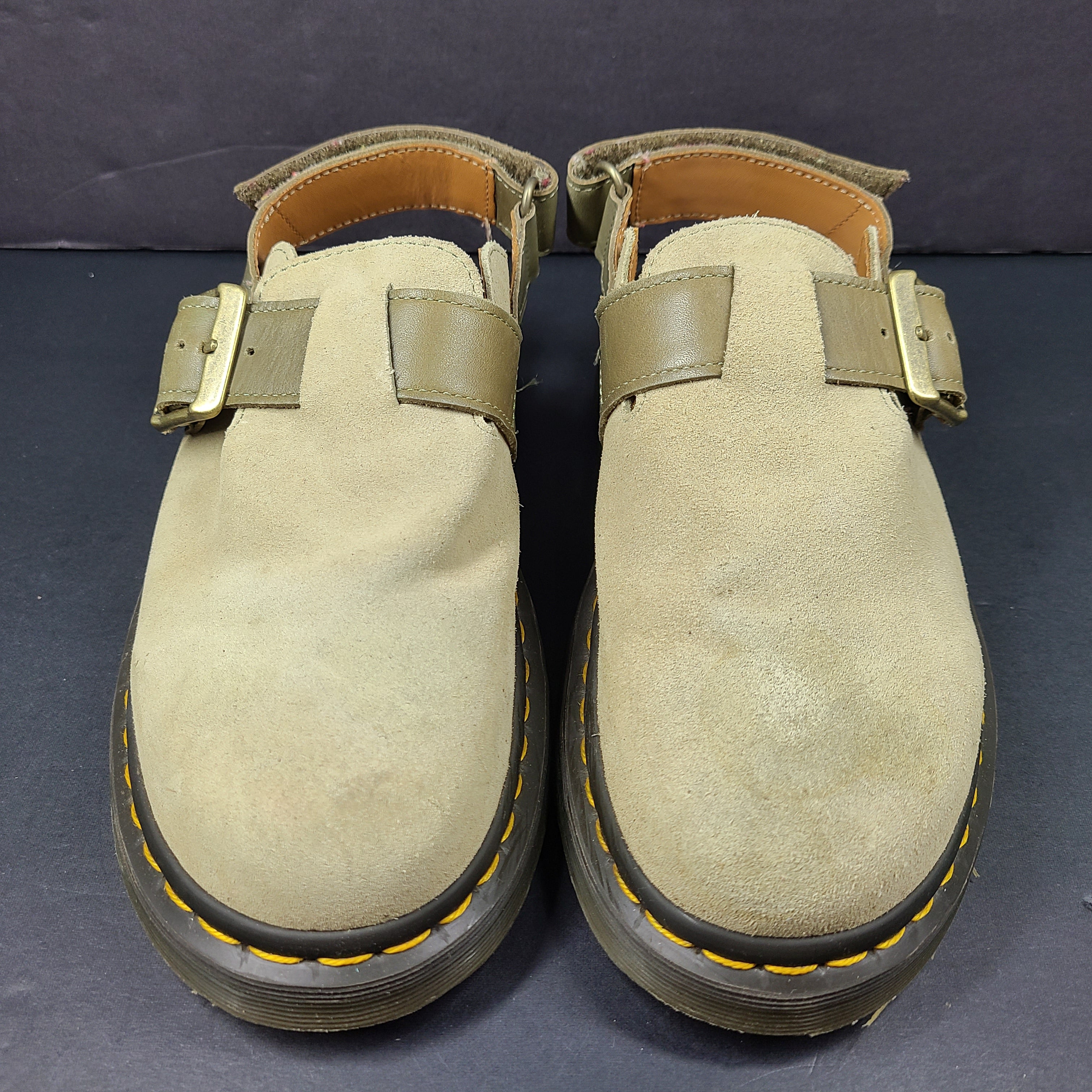 Beige Dr. Martens Jorge II sandals in UK 6 feature a durable sole and adjustable straps for everyday comfort.