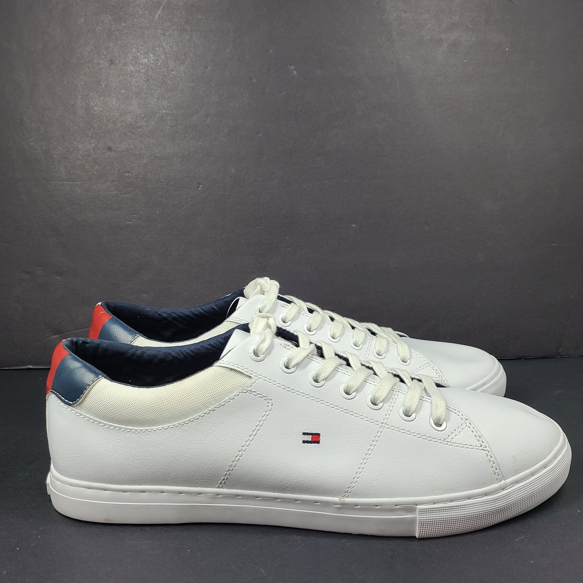 A pair of white and black Tommy Hilfiger Ville Lace-Up Men’s Sneakers.
