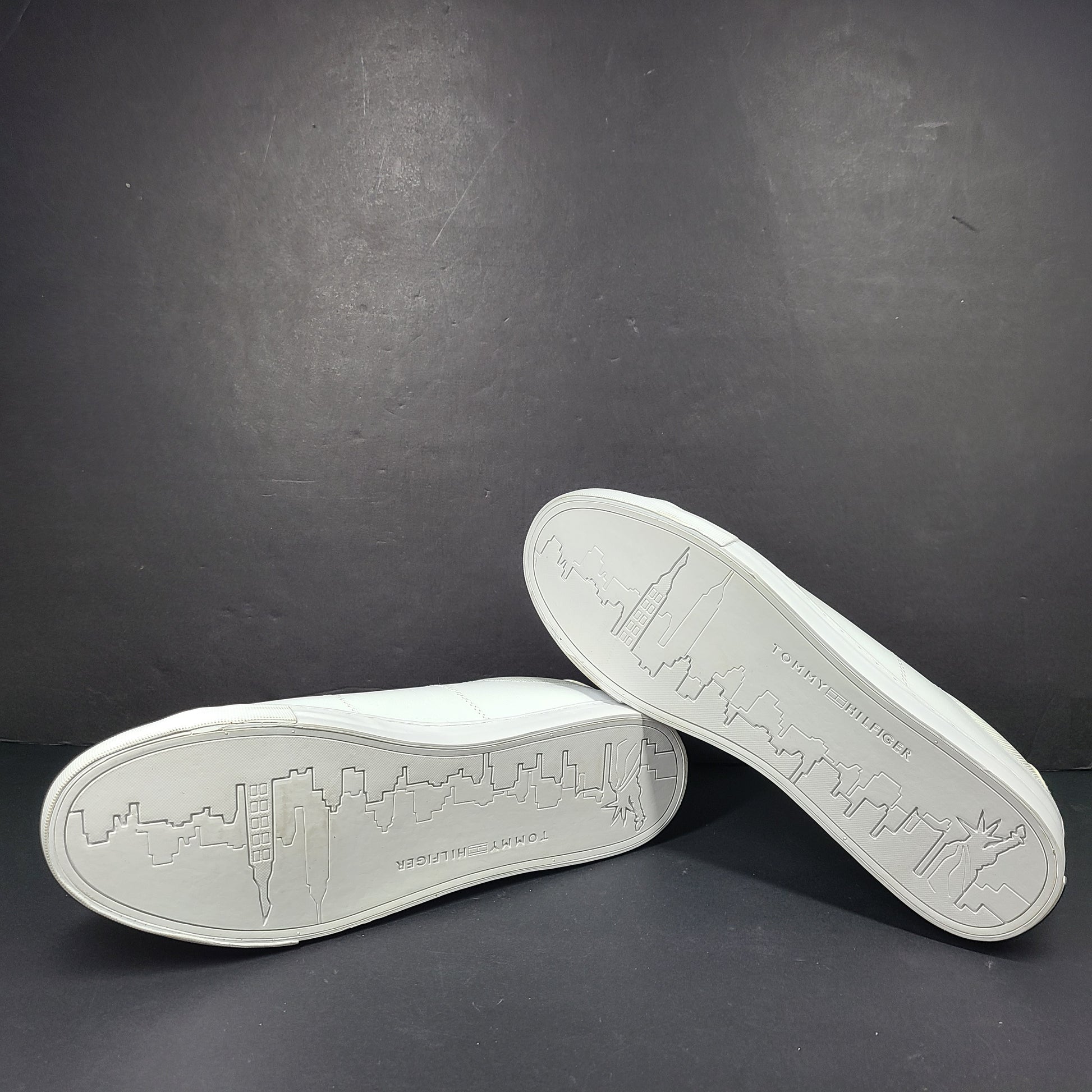 A pair of white and black Tommy Hilfiger Ville Lace-Up Men’s Sneakers.