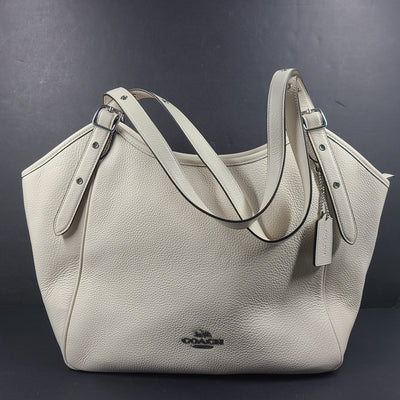 Coach Meadow Pebble Leather Shoulder Tote Bag CM074 Chalk Beige