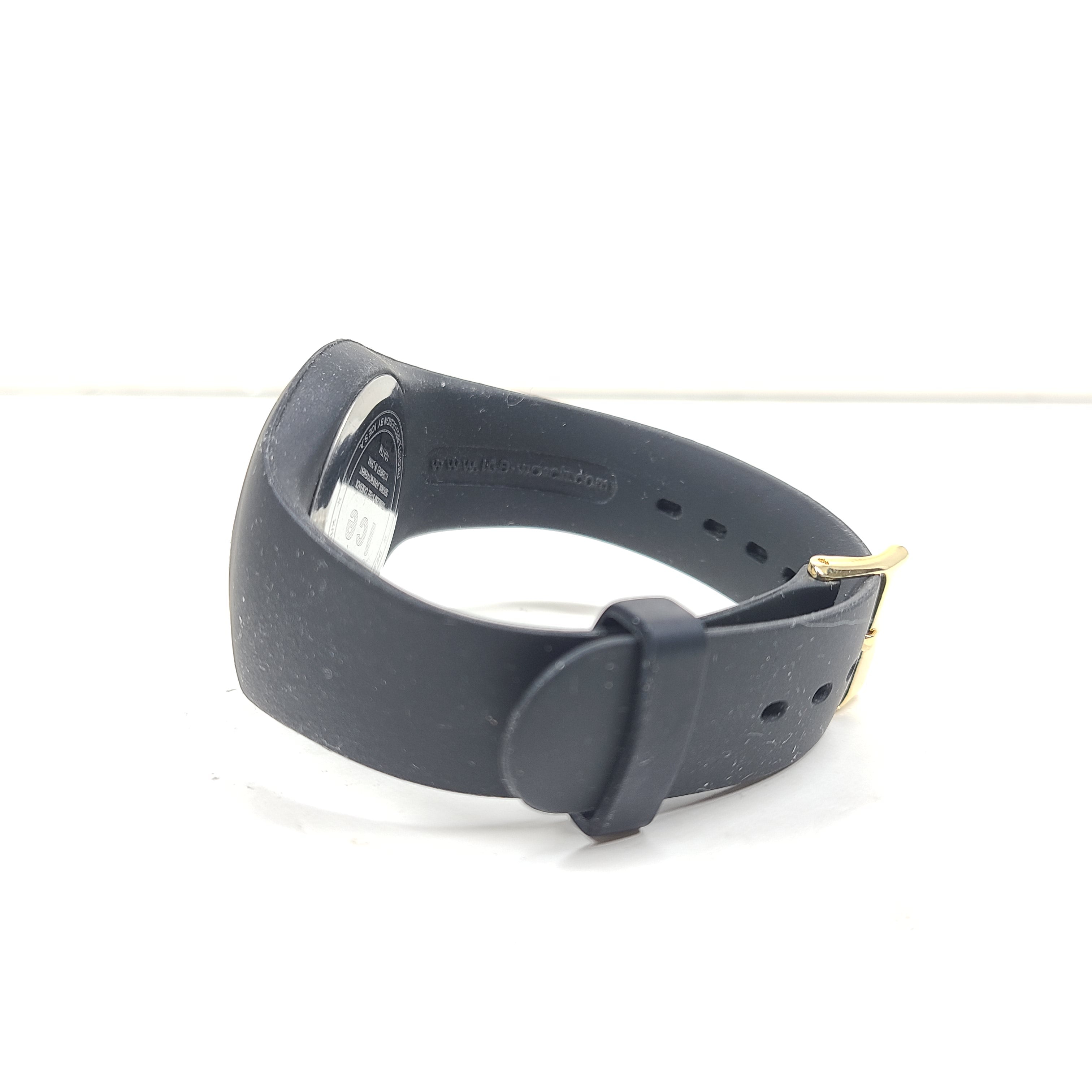 Black and gold Ice-Watch Ice Generation with stainless steel caseback, 10 ATM water resistance and Japanese movement.