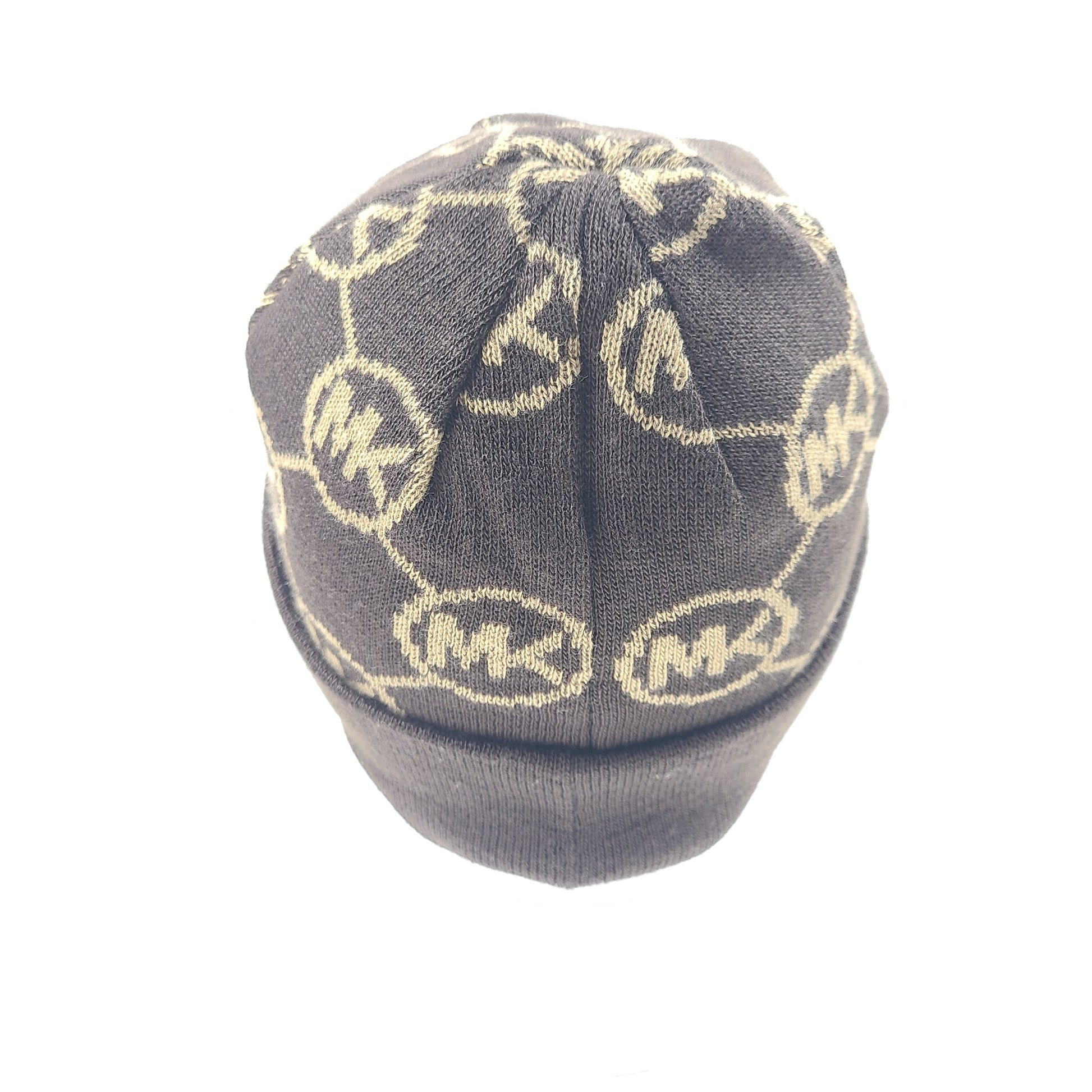 Brown and beige Michael Kors beanie with matching scarf in soft 100% acrylic fabric.