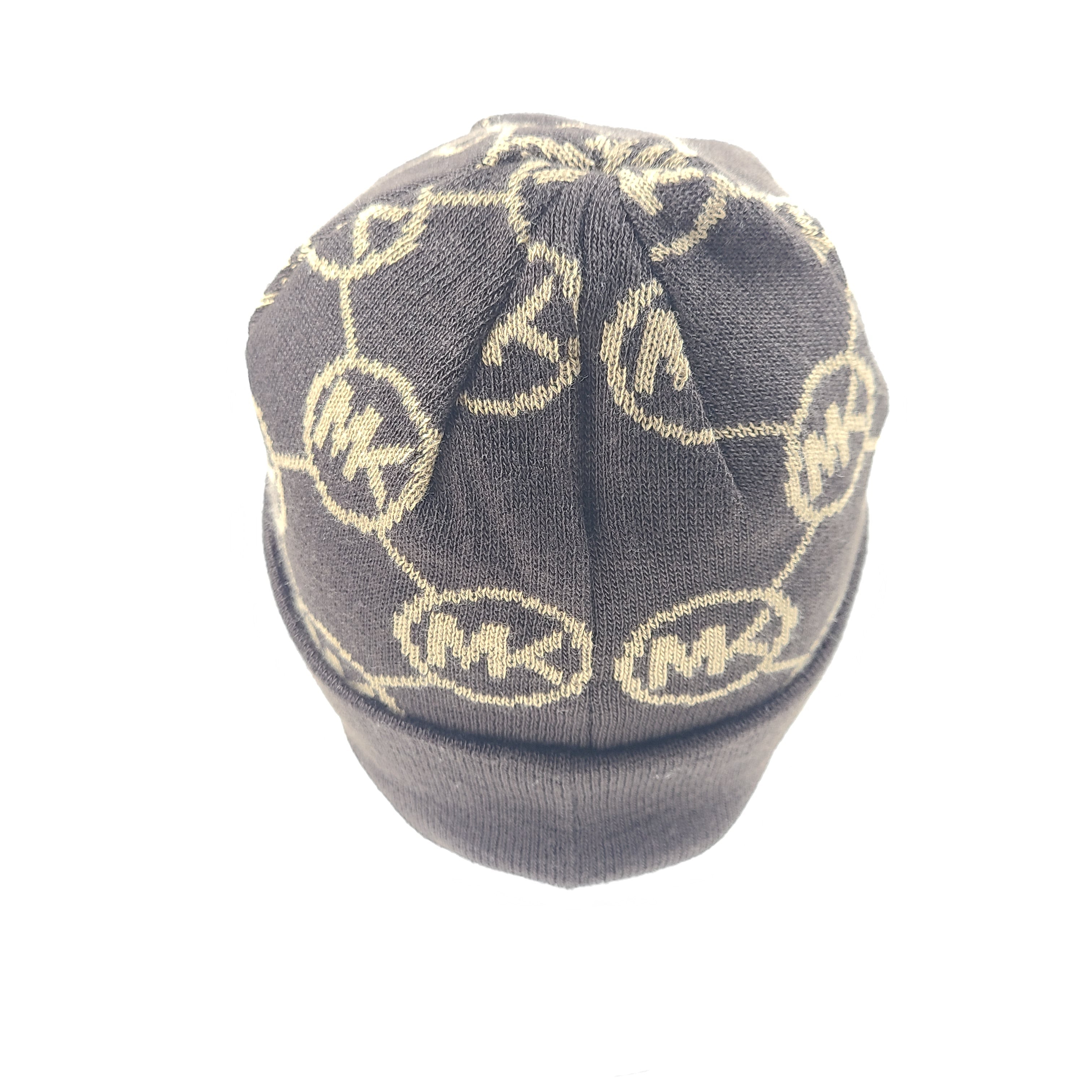 Brown and beige Michael Kors beanie with matching scarf in soft 100% acrylic fabric.