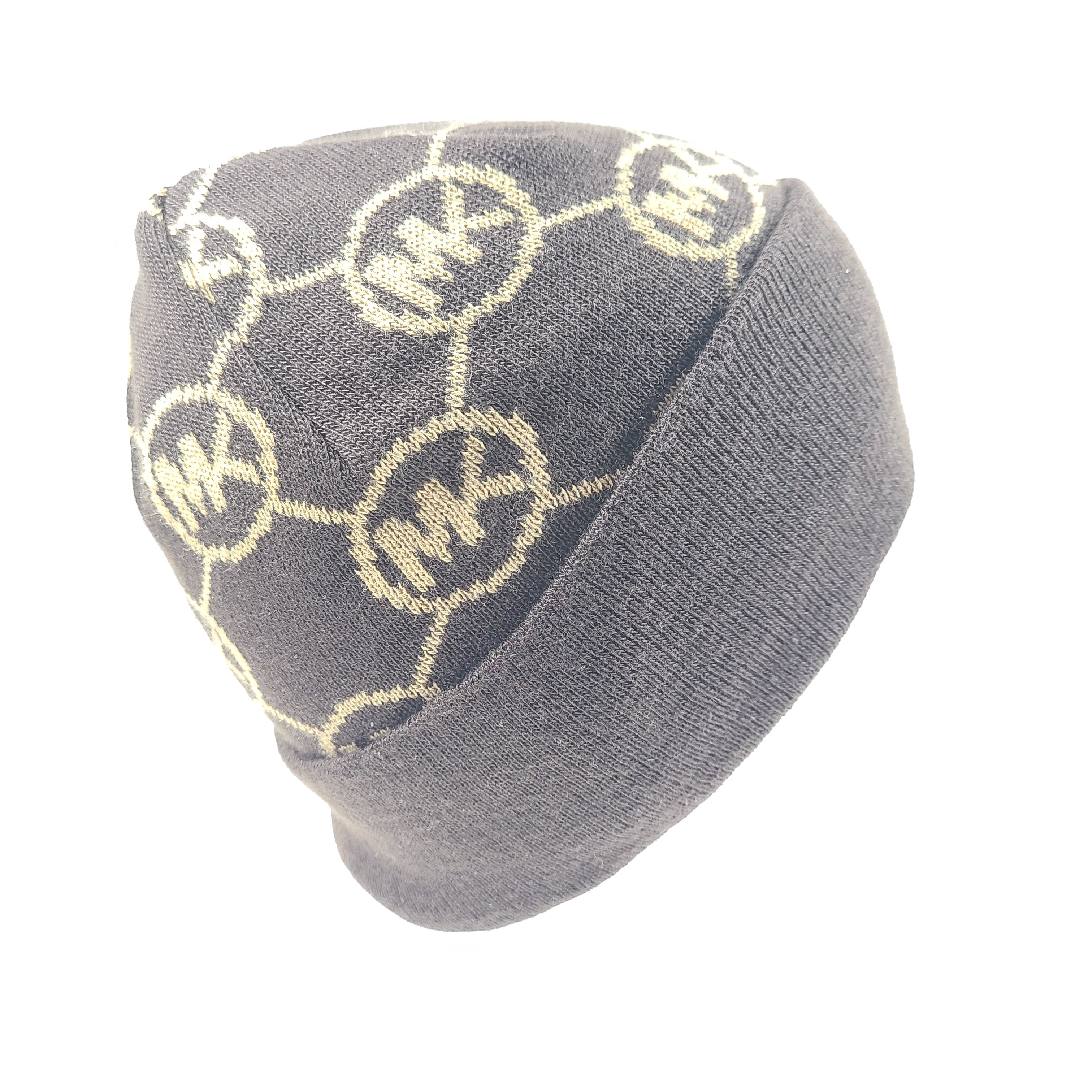 Brown and beige Michael Kors beanie with matching scarf in soft 100% acrylic fabric.
