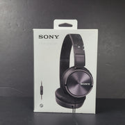 Black Sony MDR-ZX310AP on-ear wired headphones with integrated microphone and 1.2 m cable.