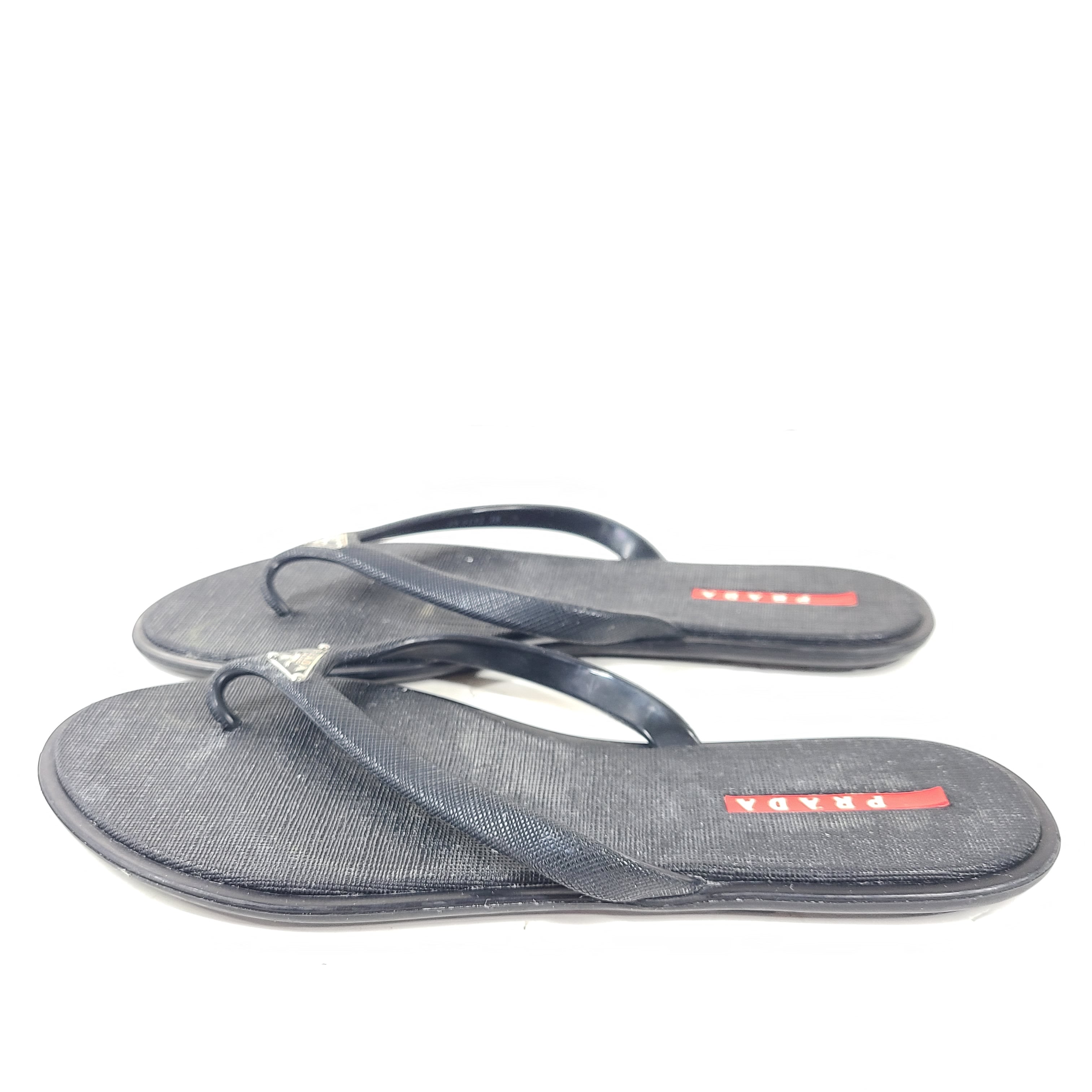 Prada Women's Flip Flops Slides 3Y5152 Black Sz 8/ EU 38