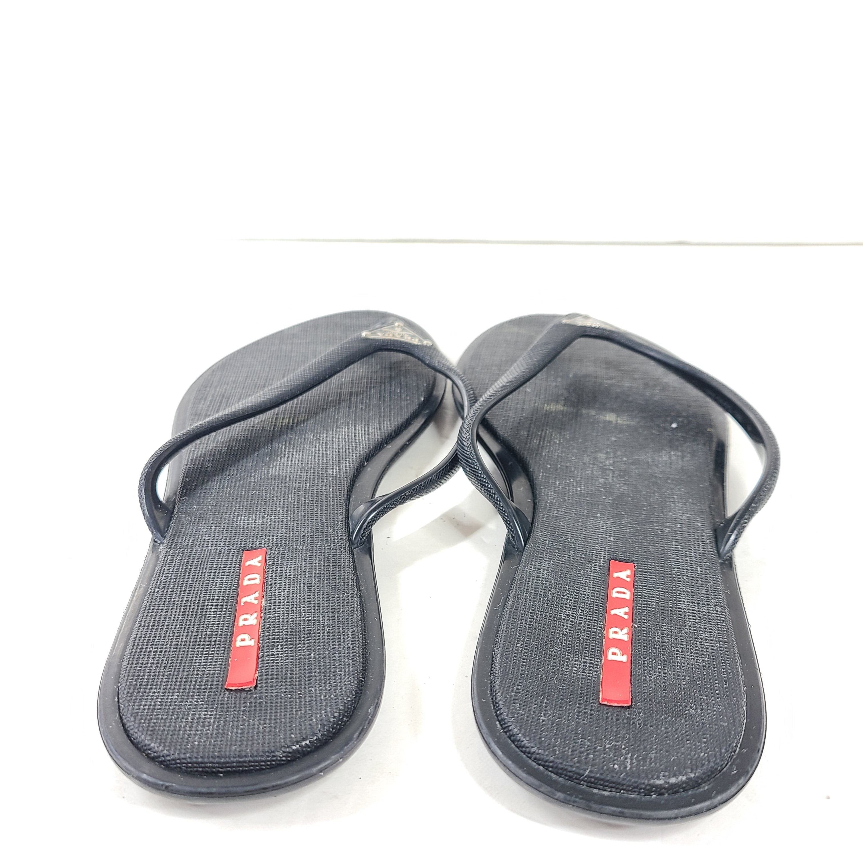 Prada Women's Flip Flops Slides 3Y5152 Black Sz 8/ EU 38