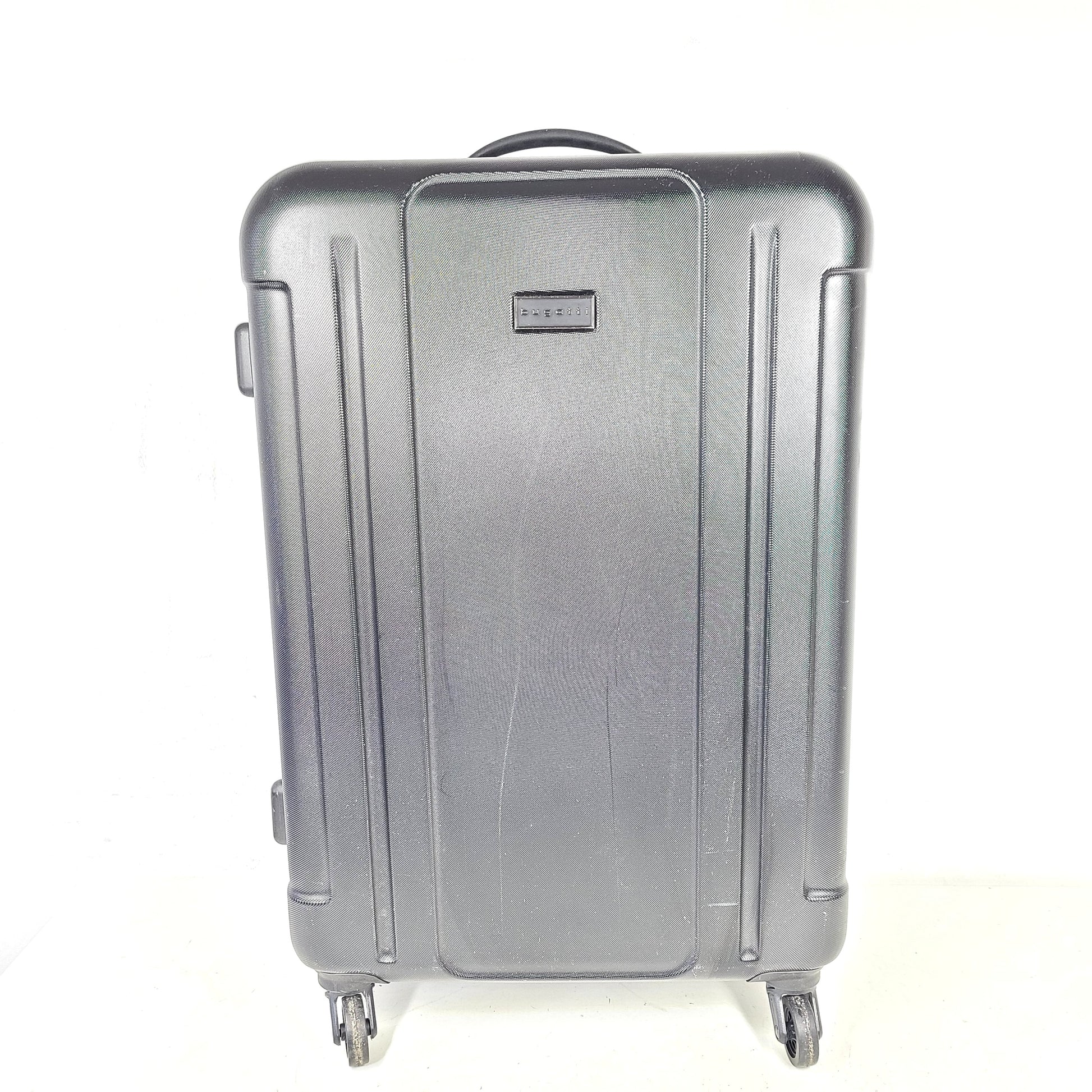 Black ABS/PC hardshell luggage HLG1602 by InUSA with minor surface wear and light scratches.