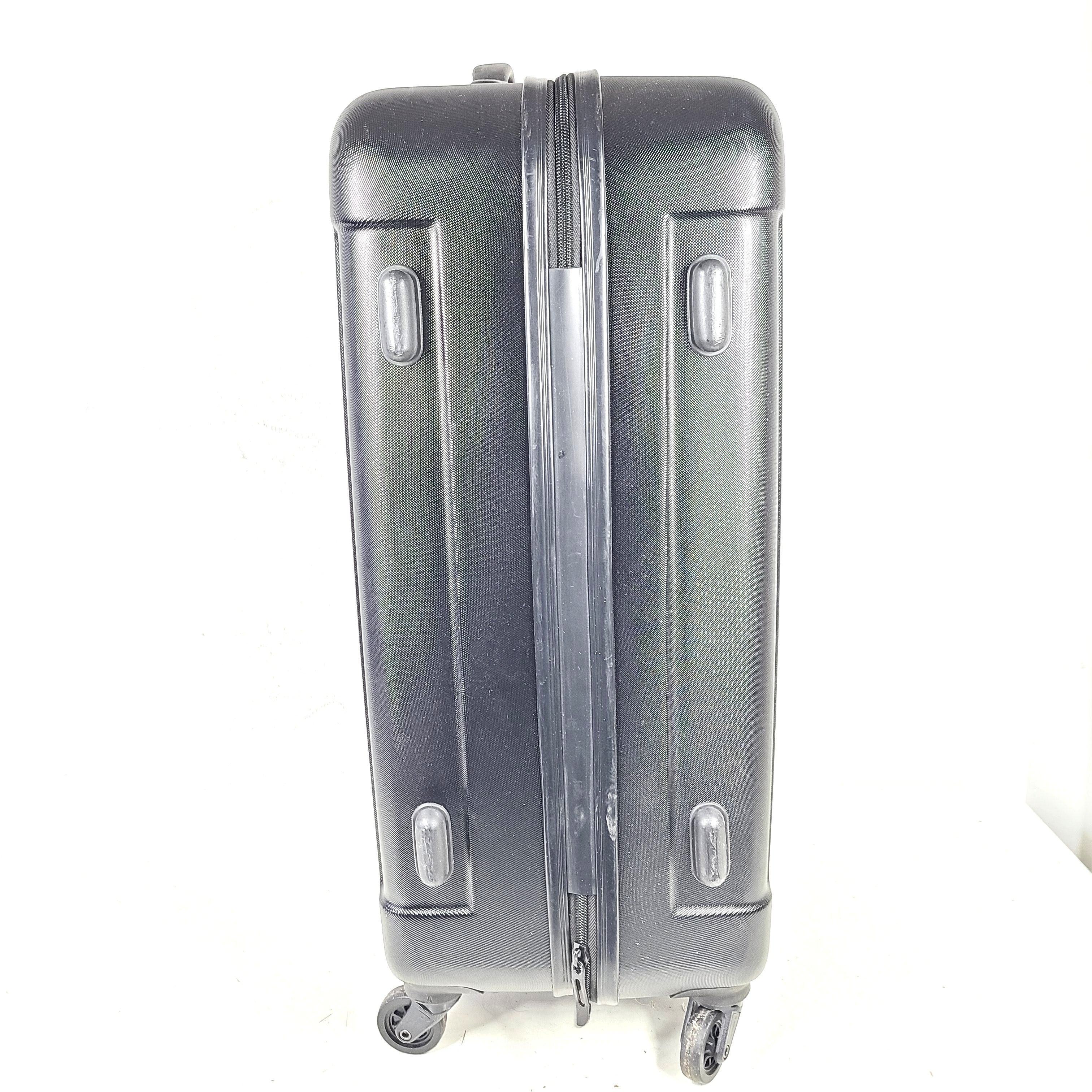 Black ABS/PC hardshell luggage HLG1602 by InUSA with minor surface wear and light scratches.