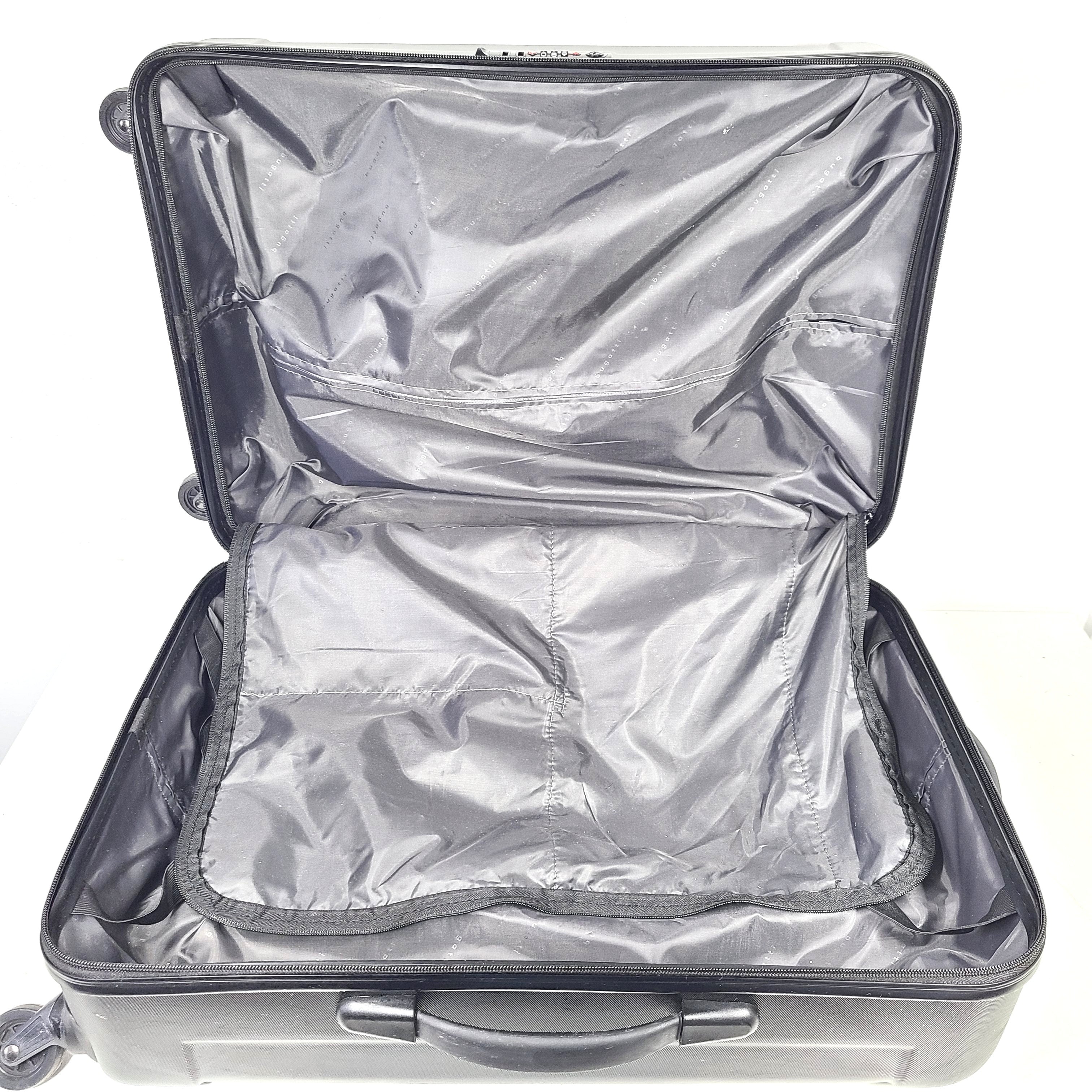 Black ABS/PC hardshell luggage HLG1602 by InUSA with minor surface wear and light scratches.