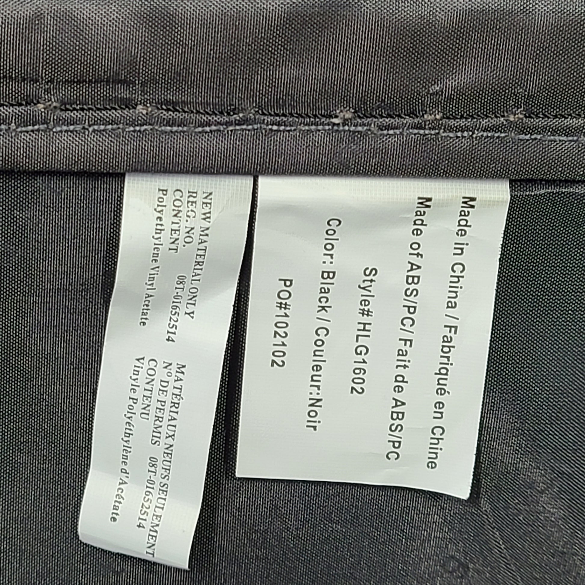 Black ABS/PC hardshell luggage HLG1602 by InUSA with minor surface wear and light scratches.