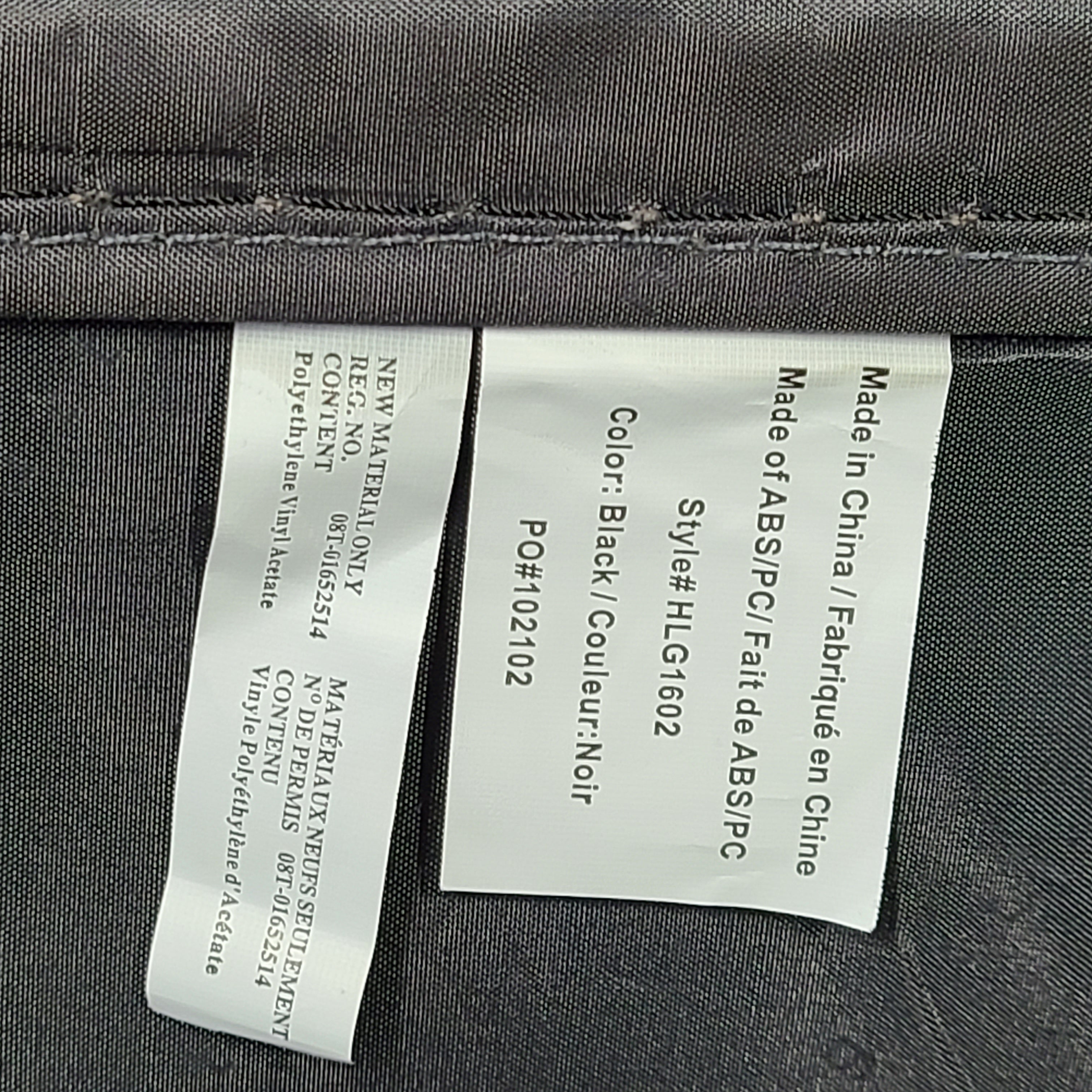 Black ABS/PC hardshell luggage HLG1602 by InUSA with minor surface wear and light scratches.