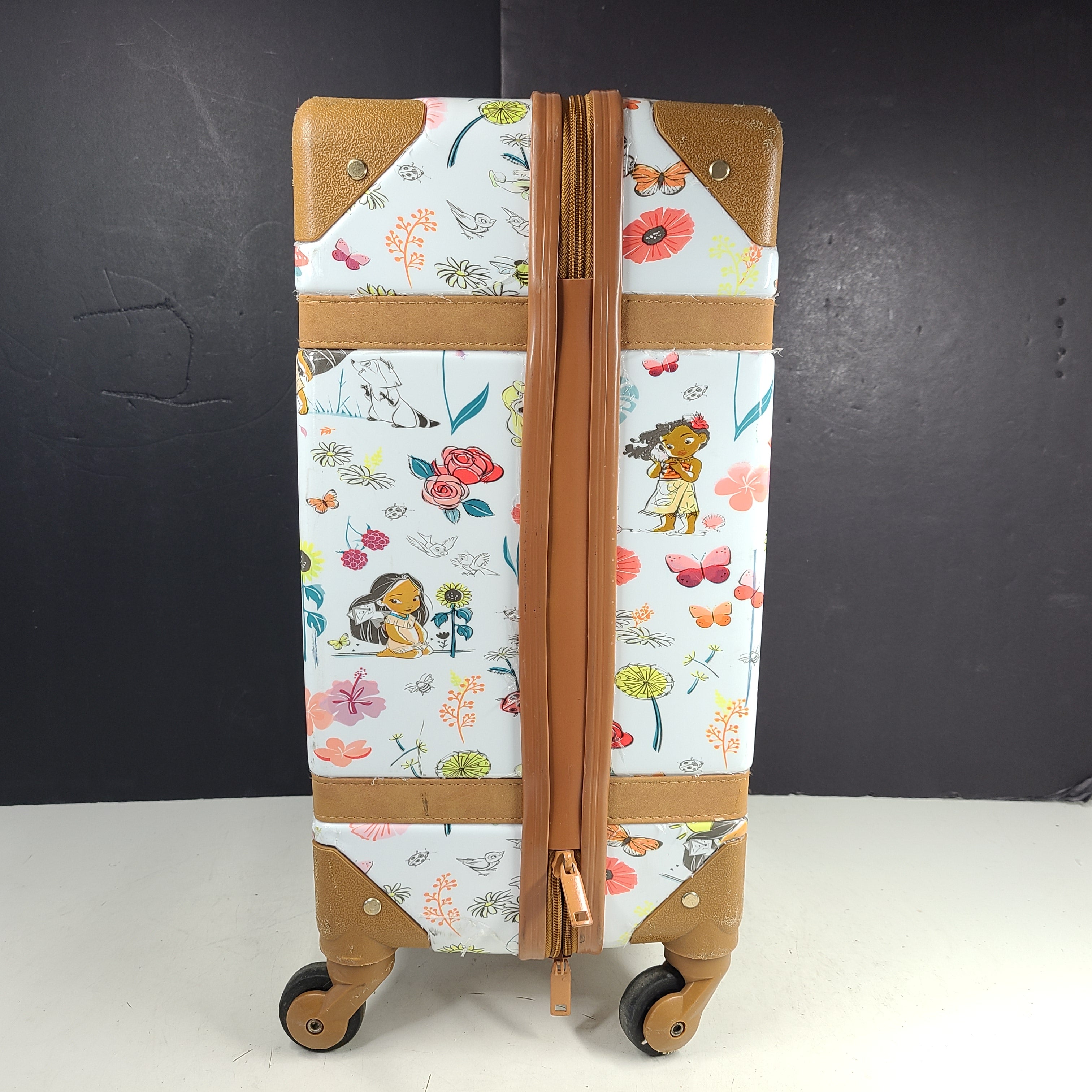 Multicolor faux-leather Disney Animators luggage in one size for stylish travel.