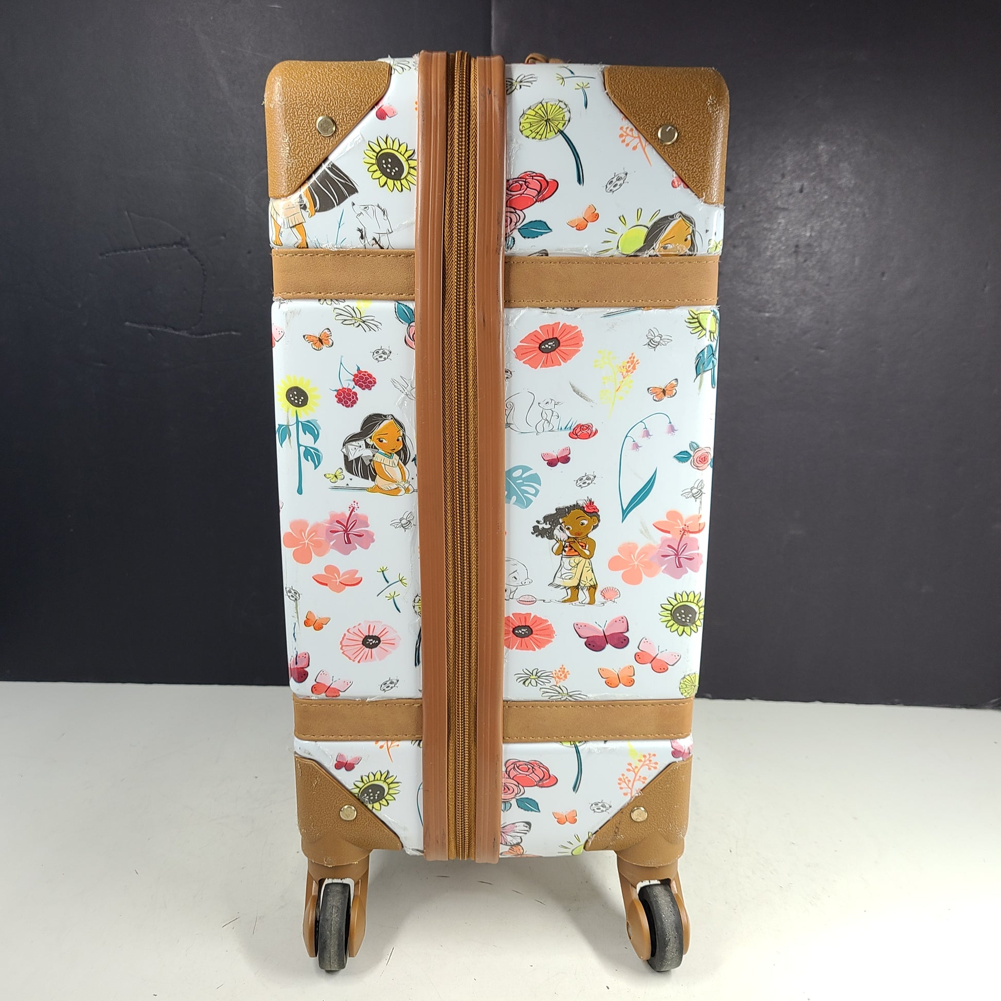 Multicolor faux-leather Disney Animators luggage in one size for stylish travel.